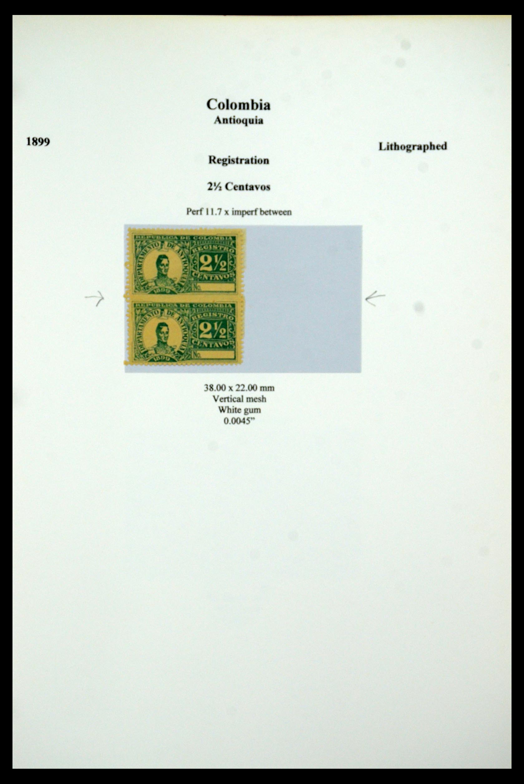 35519 075 - Postzegelverzameling 35519 Colombia Antioquia 1899.