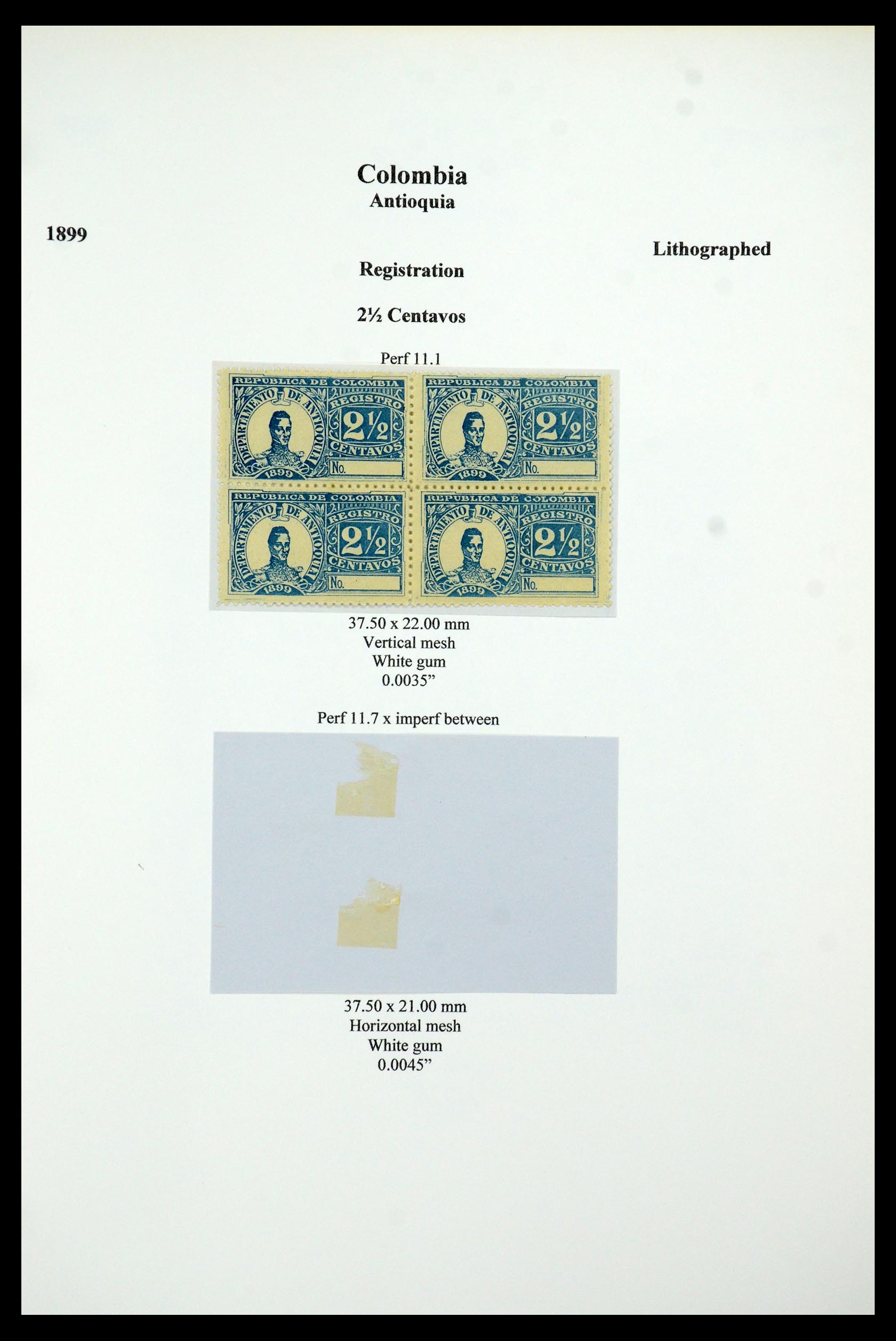35519 076 - Postzegelverzameling 35519 Colombia Antioquia 1899.
