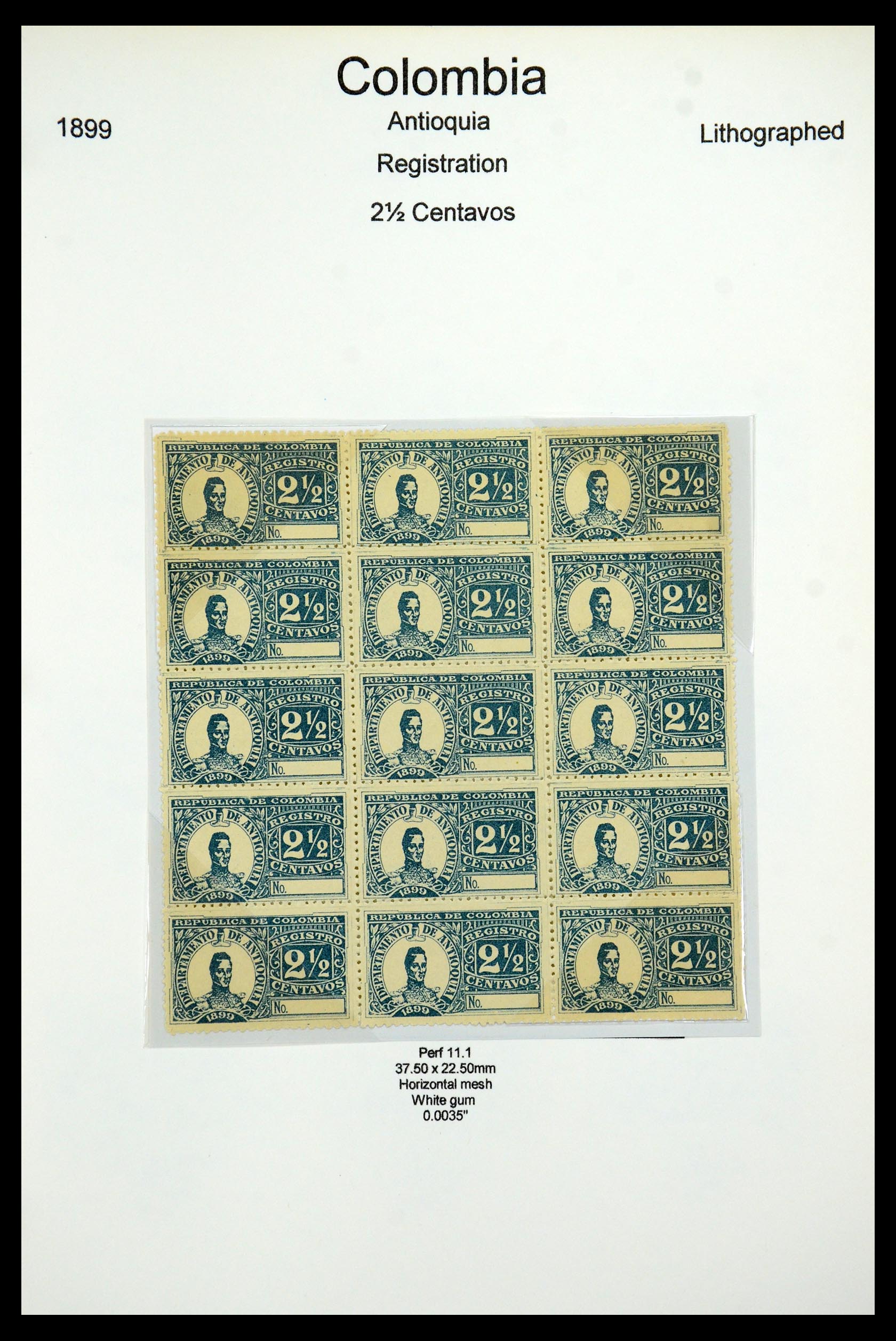 35519 077 - Postzegelverzameling 35519 Colombia Antioquia 1899.