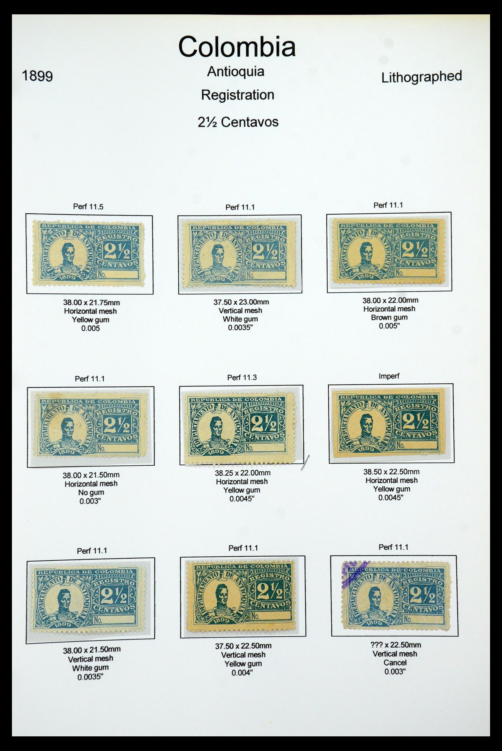 35519 078 - Postzegelverzameling 35519 Colombia Antioquia 1899.