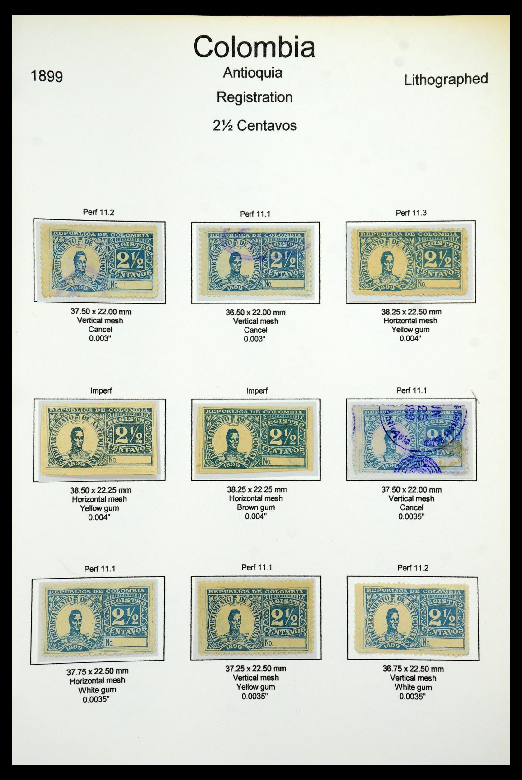 35519 080 - Postzegelverzameling 35519 Colombia Antioquia 1899.