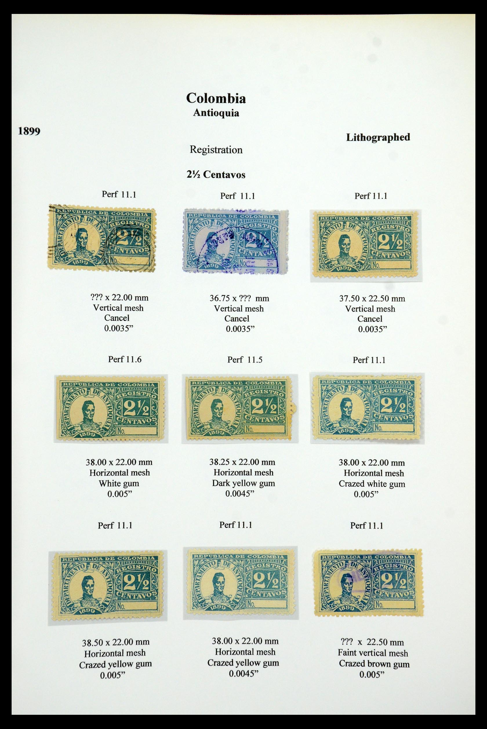 35519 081 - Postzegelverzameling 35519 Colombia Antioquia 1899.