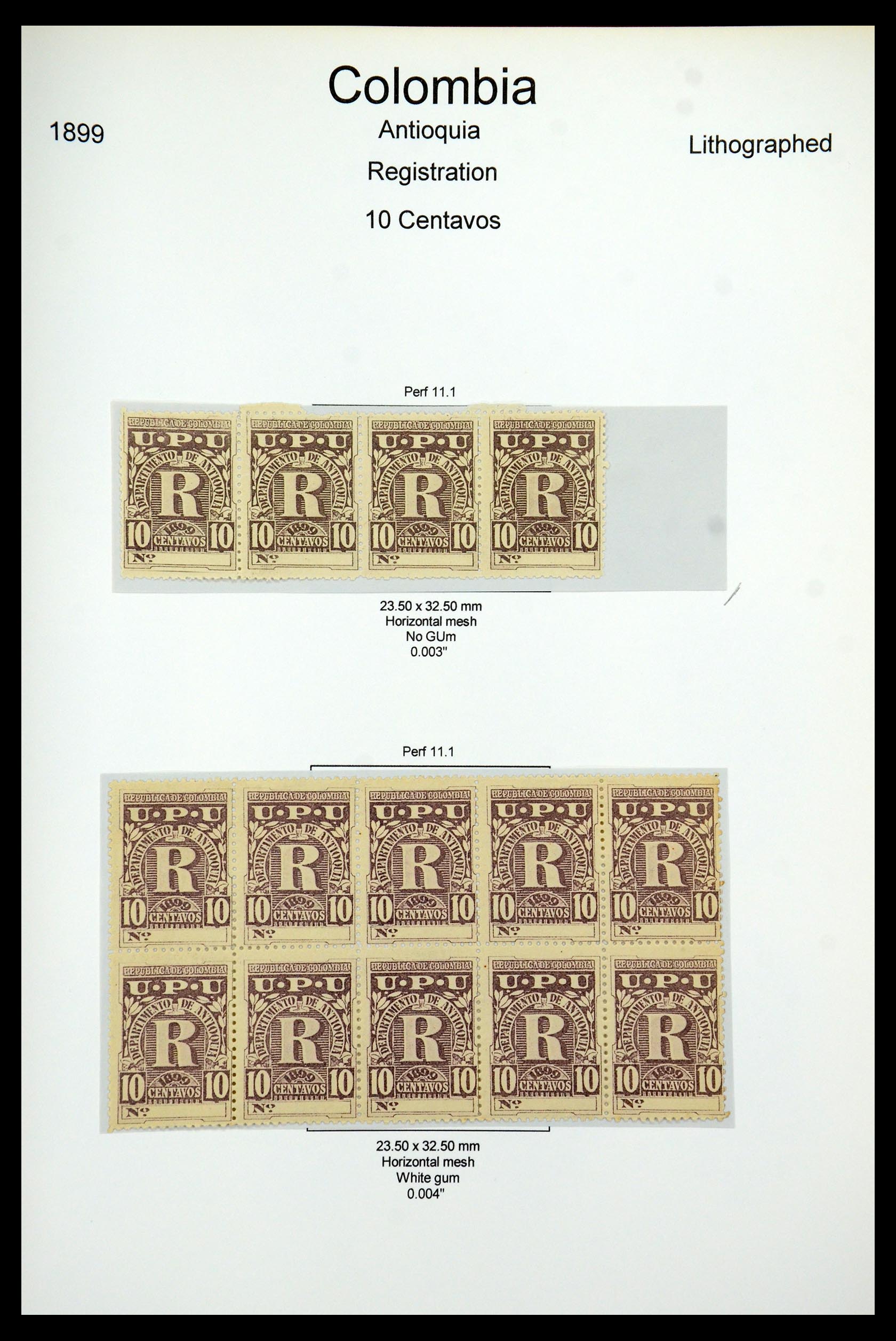 35519 083 - Postzegelverzameling 35519 Colombia Antioquia 1899.