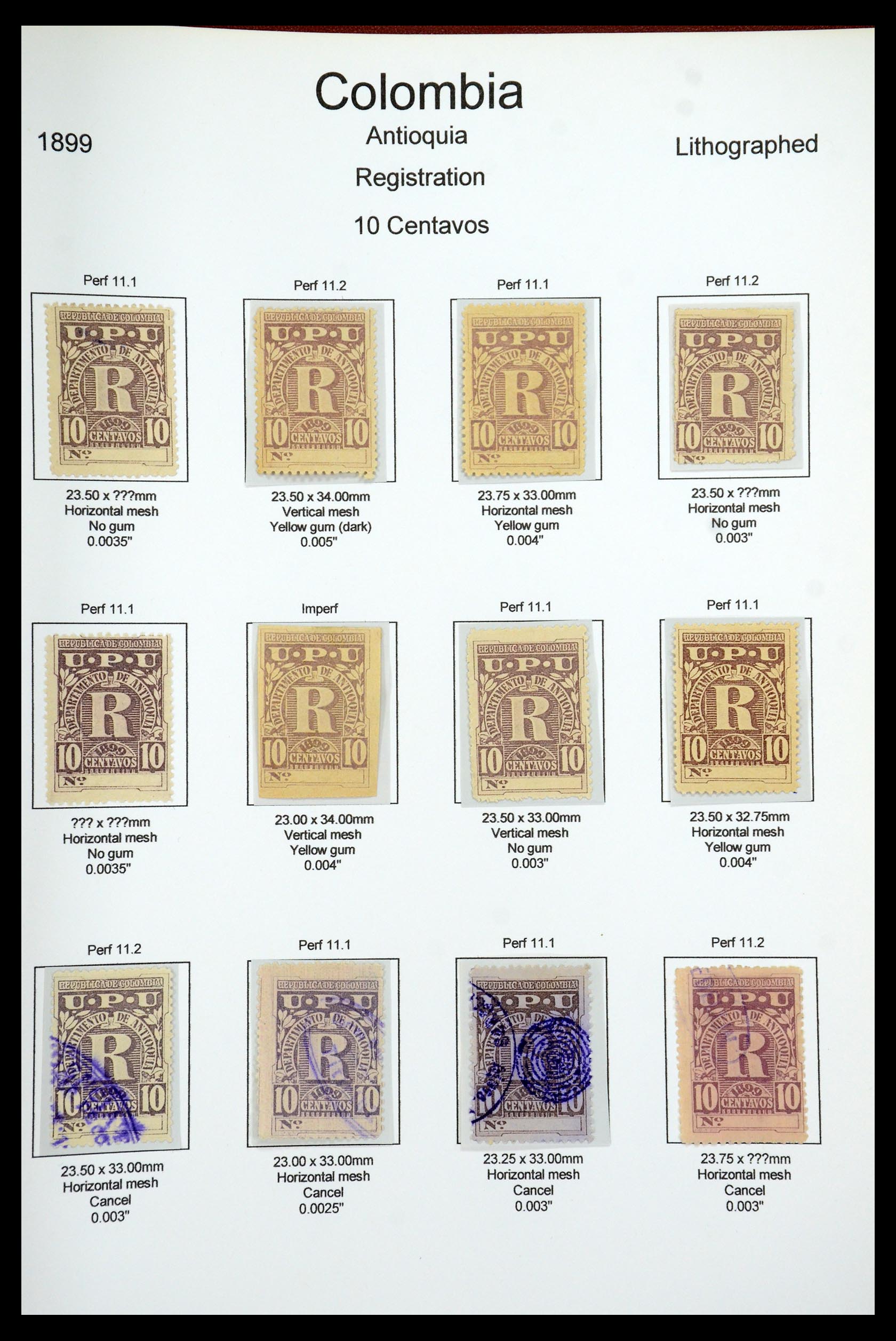 35519 084 - Postzegelverzameling 35519 Colombia Antioquia 1899.