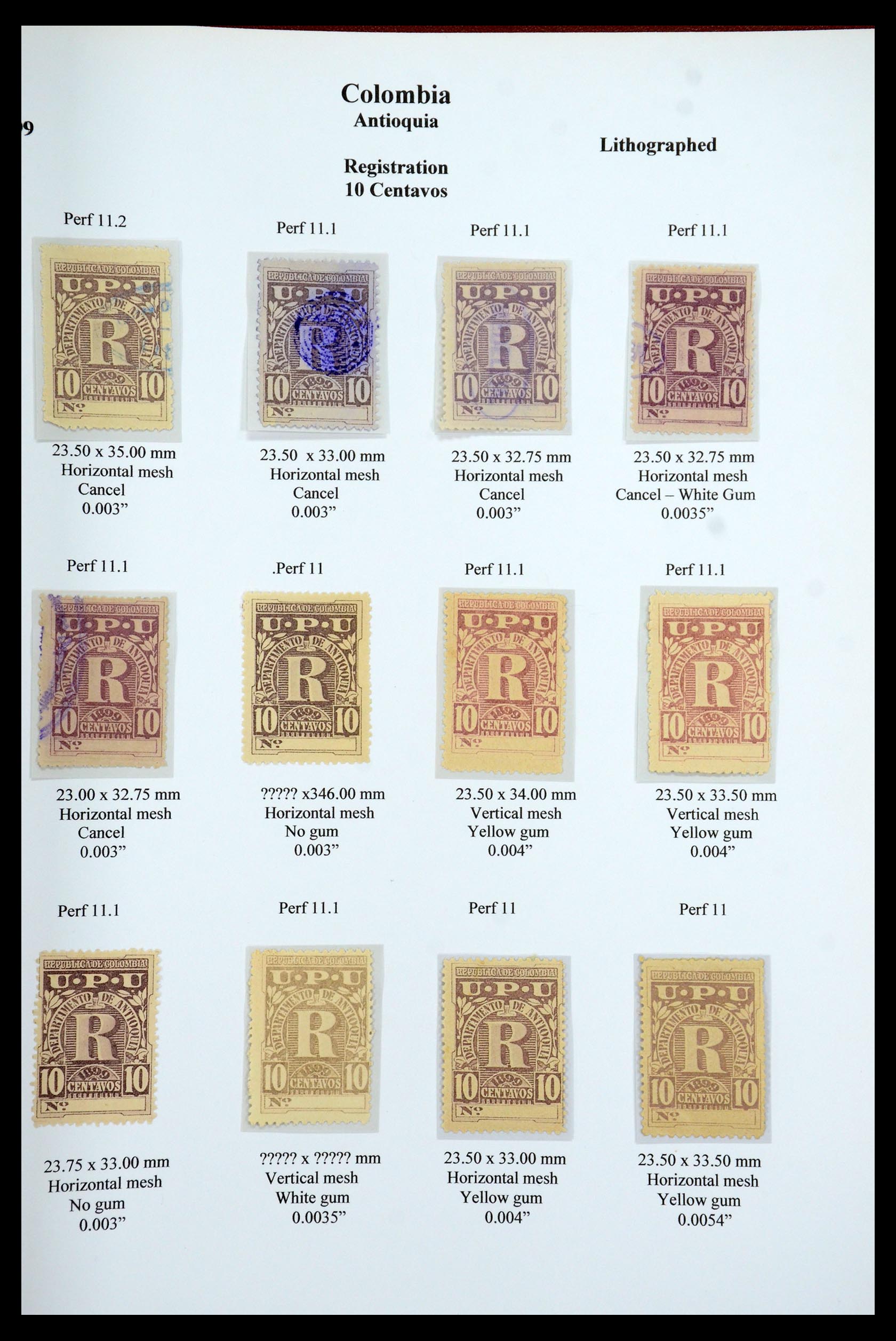 35519 085 - Postzegelverzameling 35519 Colombia Antioquia 1899.