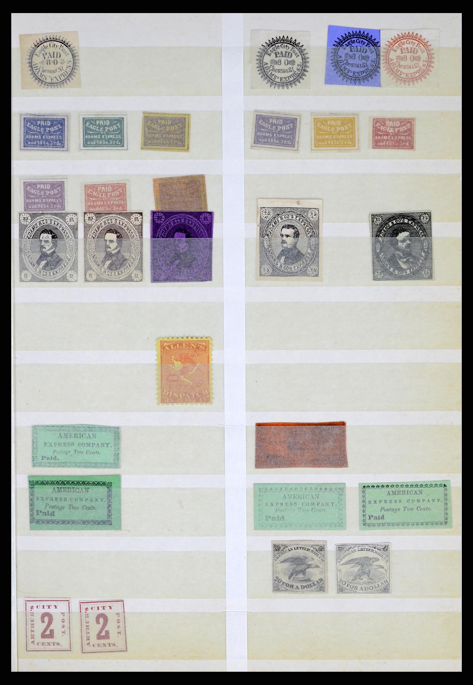35520 001 - Postzegelverzameling 35520 USA local/carrier stamps 1851-1883.