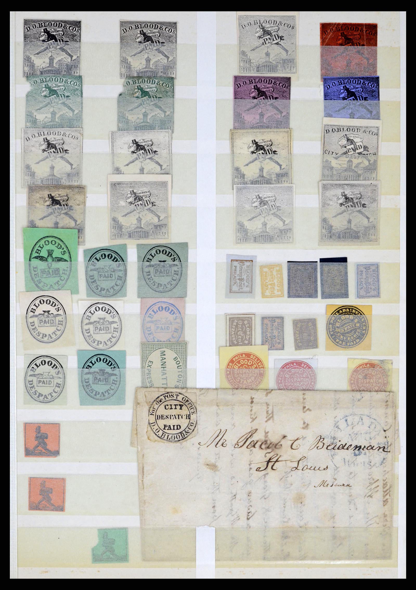 35520 005 - Postzegelverzameling 35520 USA local/carrier stamps 1851-1883.