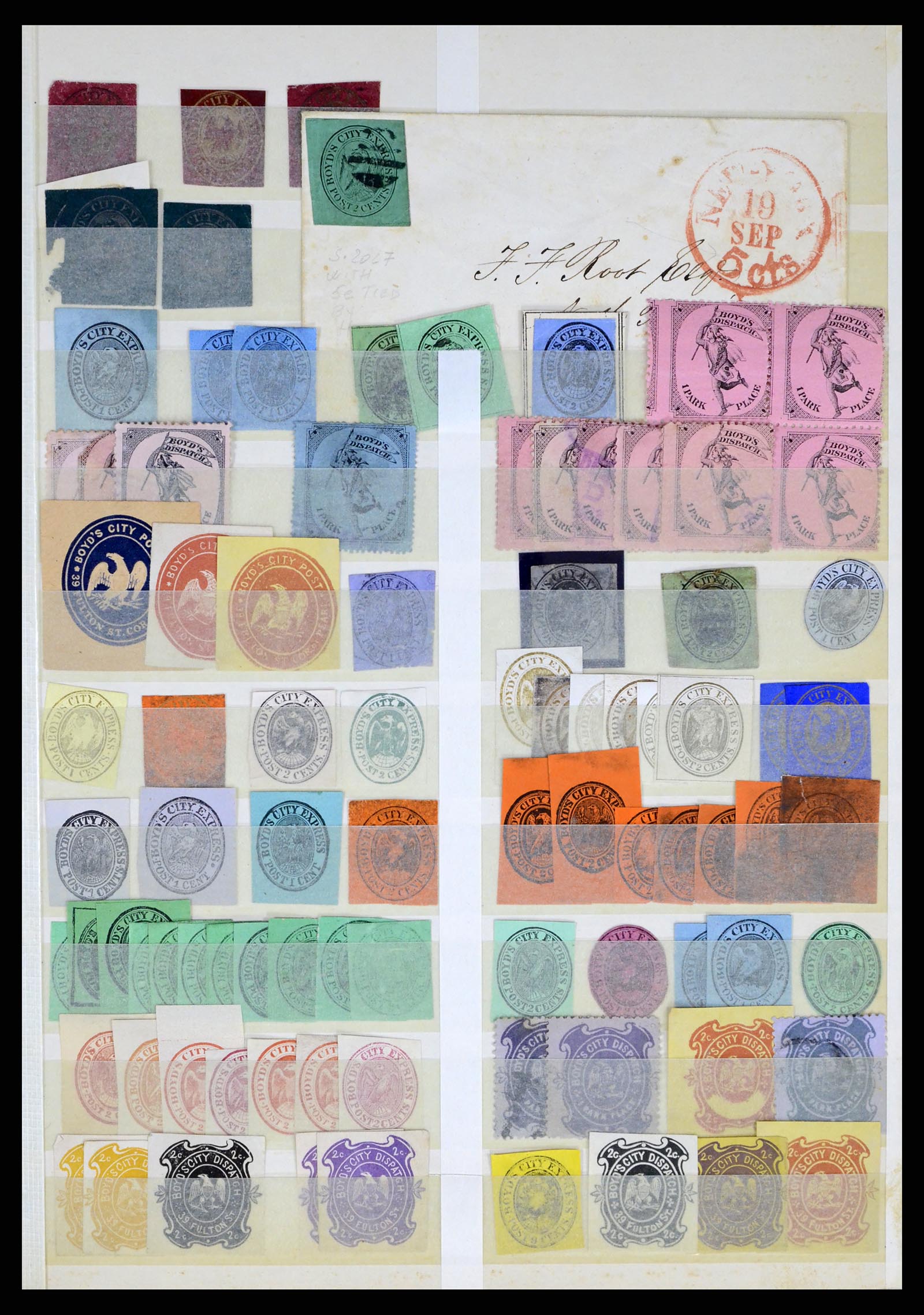 35520 007 - Postzegelverzameling 35520 USA local/carrier stamps 1851-1883.