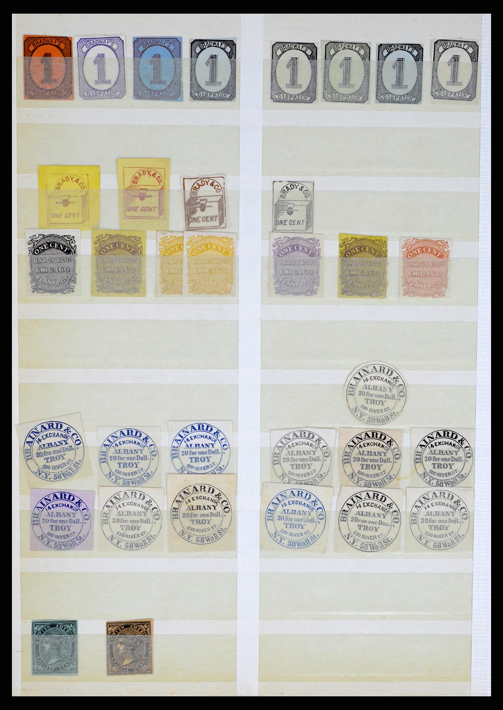 35520 008 - Postzegelverzameling 35520 USA local/carrier stamps 1851-1883.