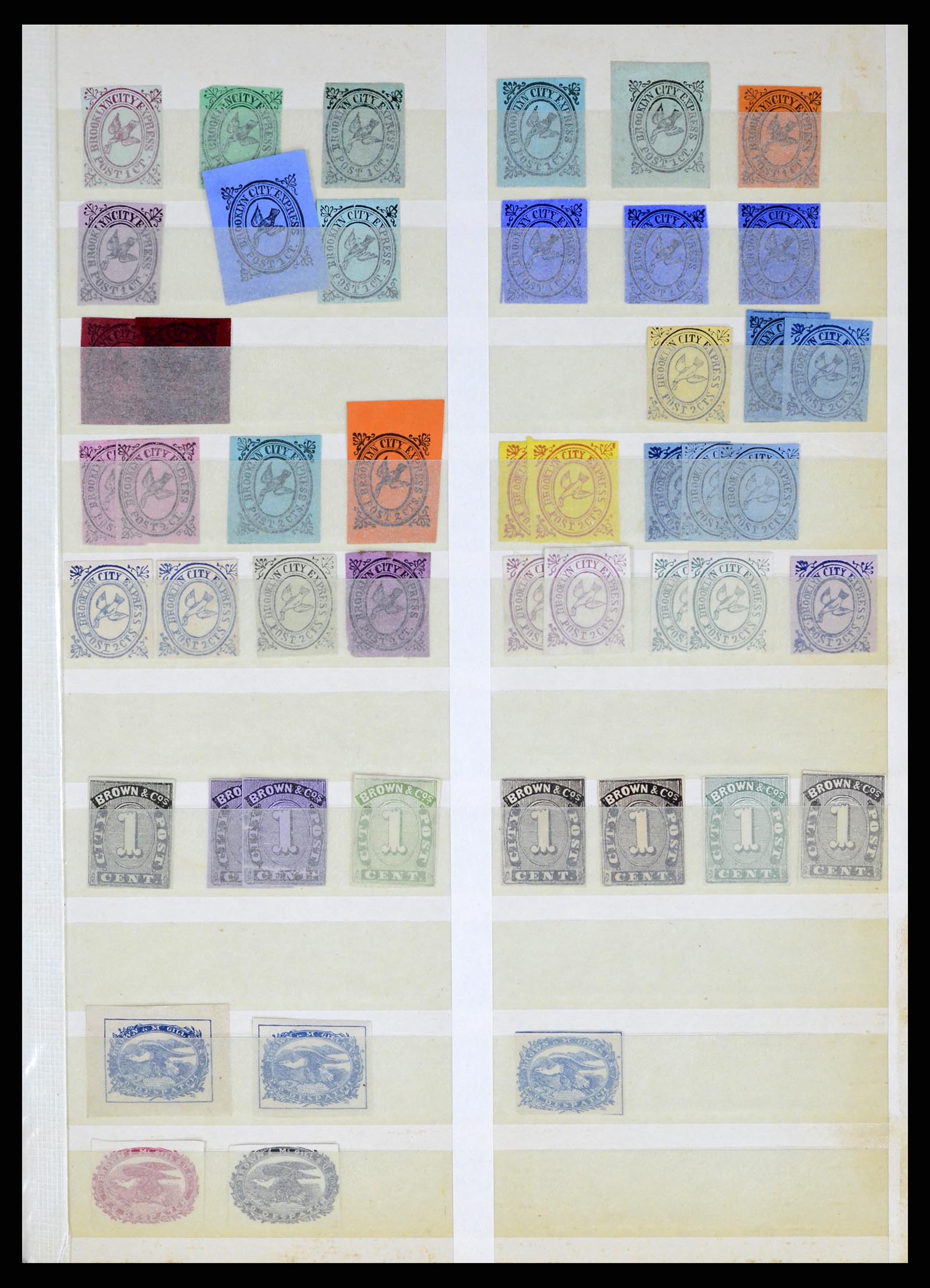 35520 009 - Postzegelverzameling 35520 USA local/carrier stamps 1851-1883.