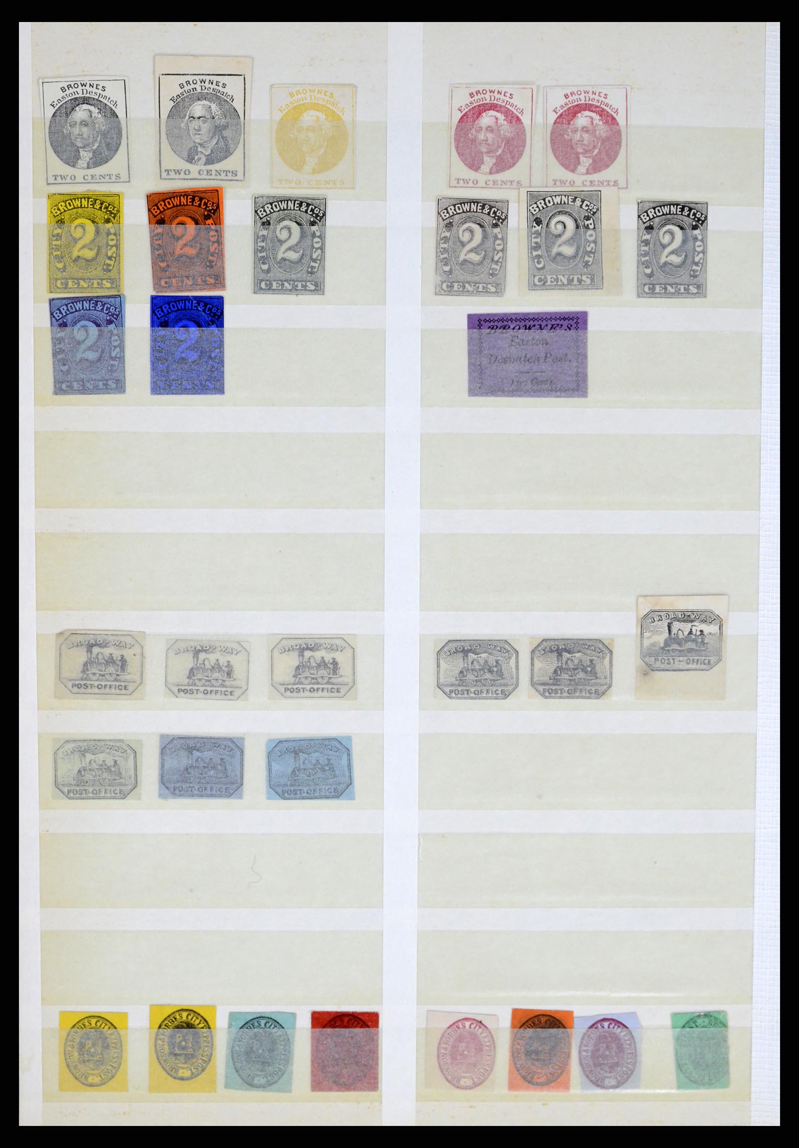 35520 010 - Postzegelverzameling 35520 USA local/carrier stamps 1851-1883.