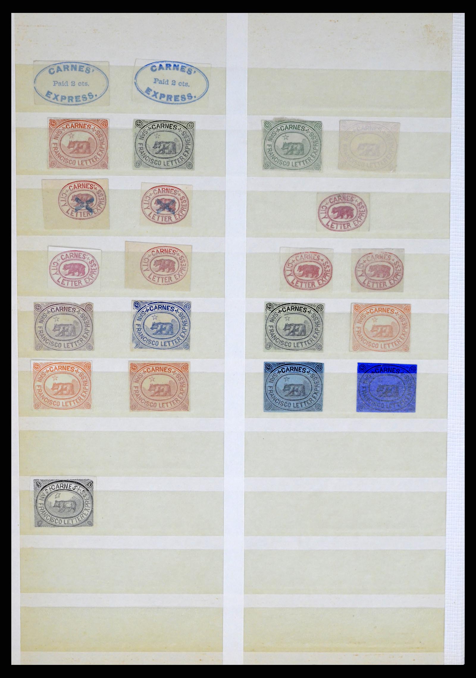 35520 012 - Postzegelverzameling 35520 USA local/carrier stamps 1851-1883.