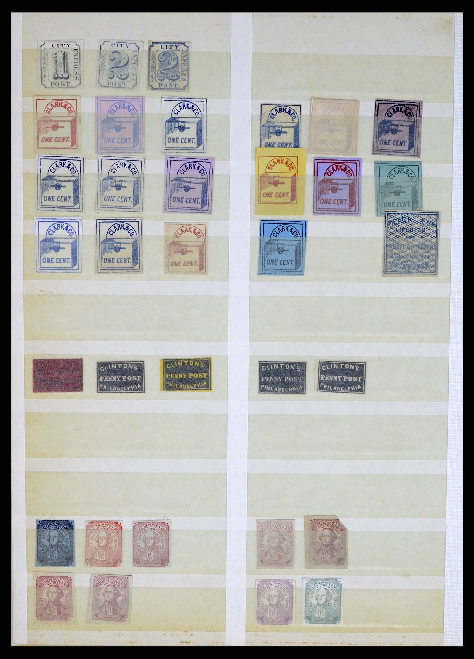 35520 016 - Stamp Collection 35520 USA local/carrier stamps 1851-1883.
