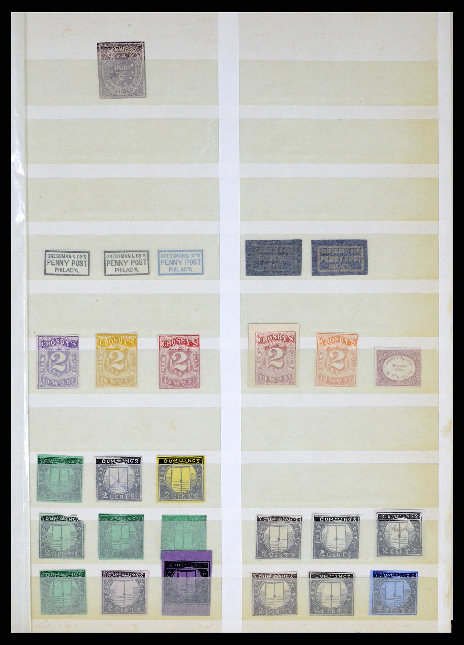 35520 017 - Postzegelverzameling 35520 USA local/carrier stamps 1851-1883.