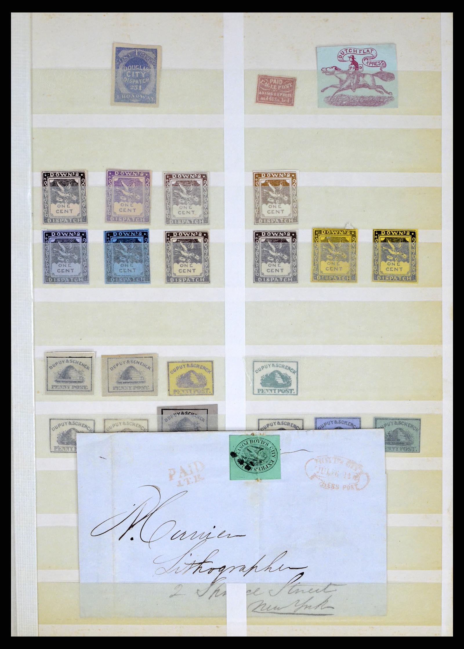 35520 019 - Postzegelverzameling 35520 USA local/carrier stamps 1851-1883.