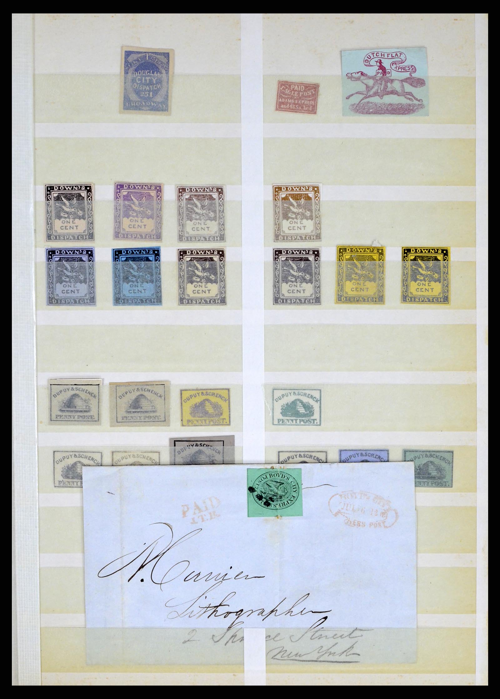 35520 019 - Stamp Collection 35520 USA local/carrier stamps 1851-1883.