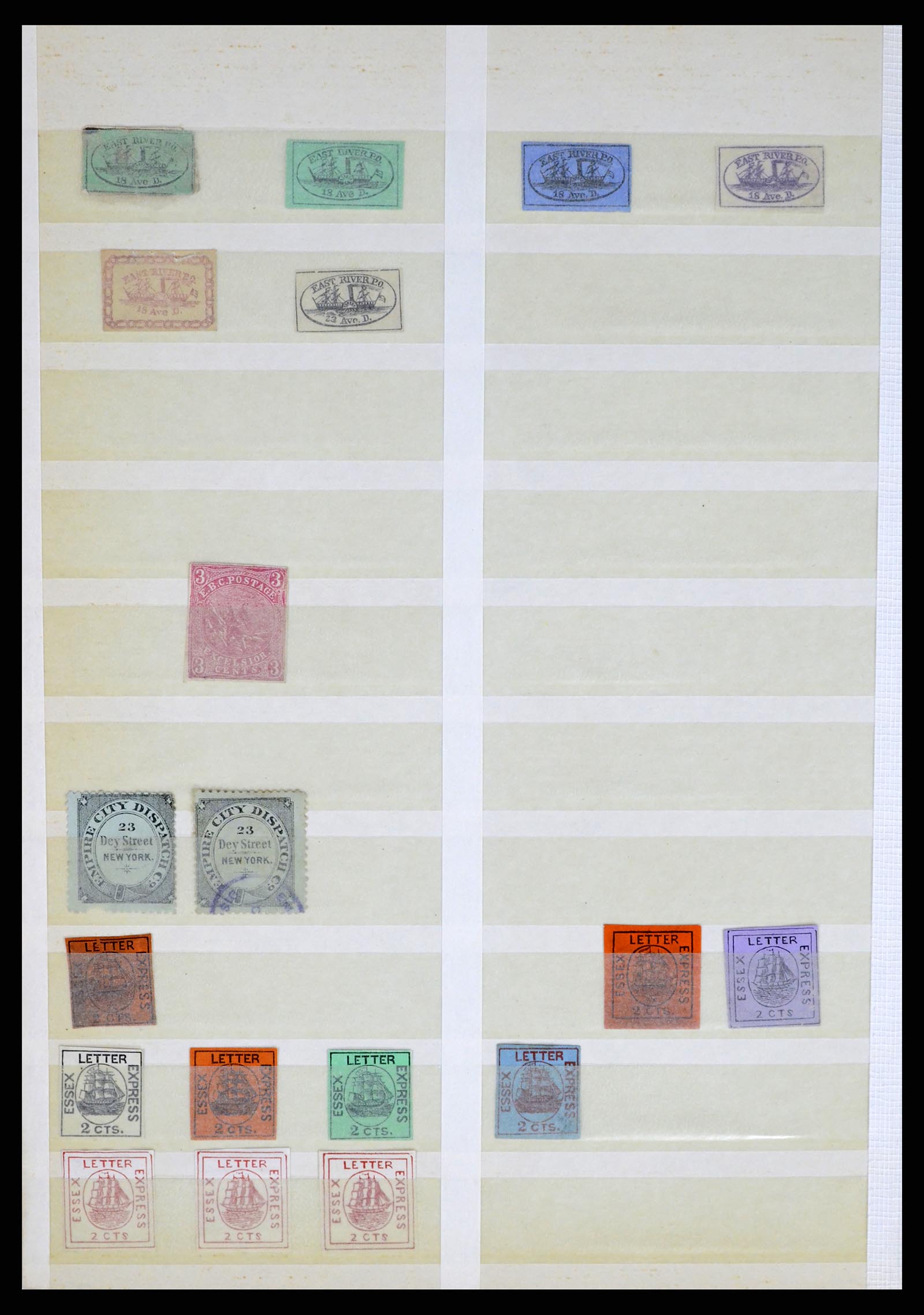 35520 020 - Postzegelverzameling 35520 USA local/carrier stamps 1851-1883.
