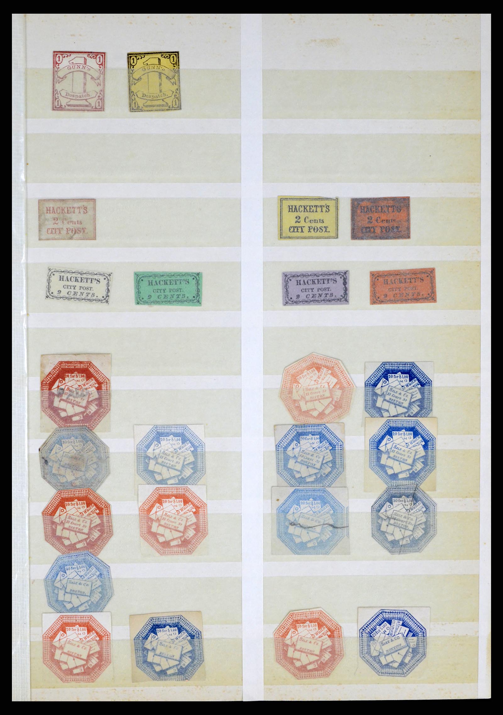35520 025 - Postzegelverzameling 35520 USA local/carrier stamps 1851-1883.