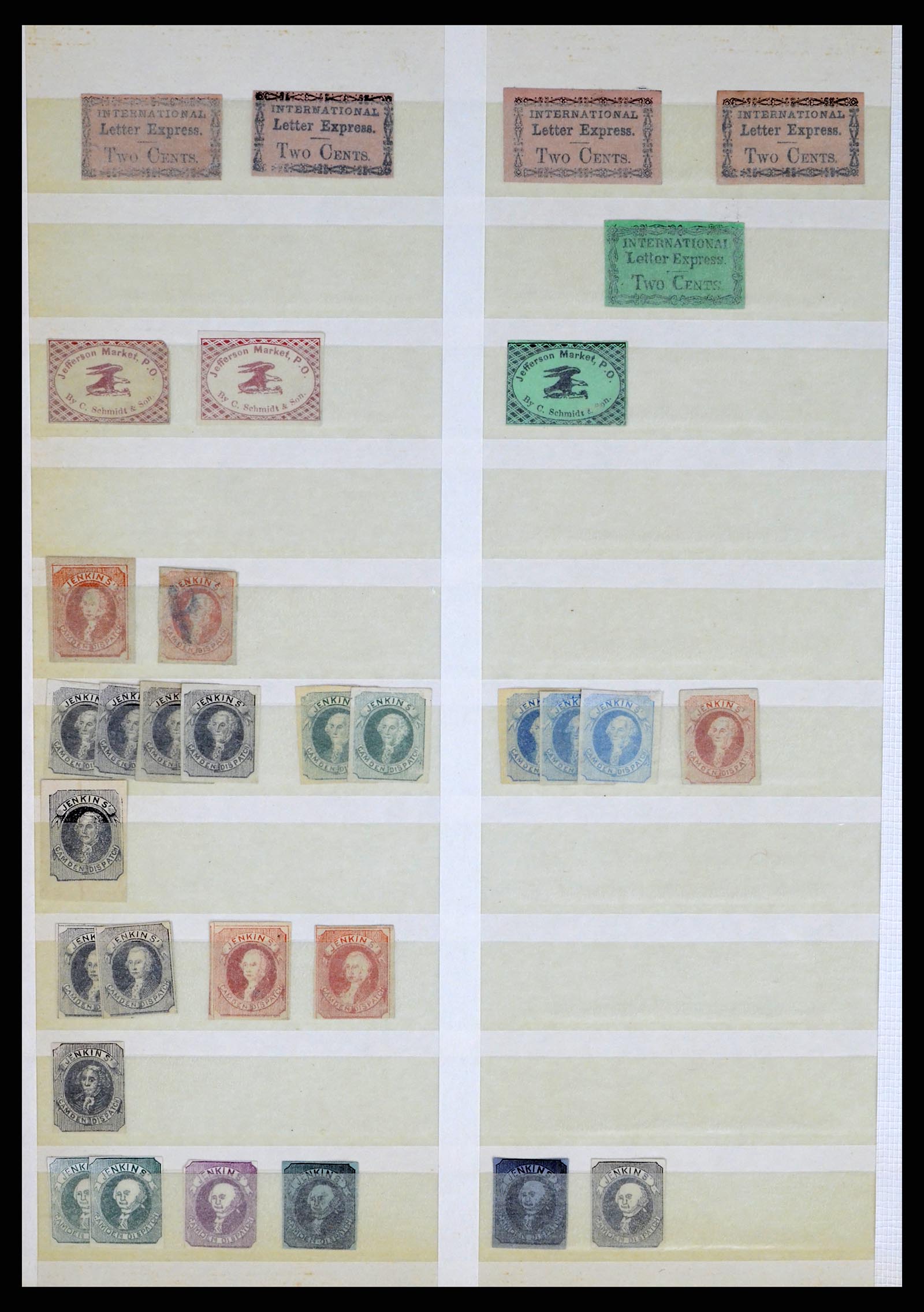 35520 028 - Postzegelverzameling 35520 USA local/carrier stamps 1851-1883.