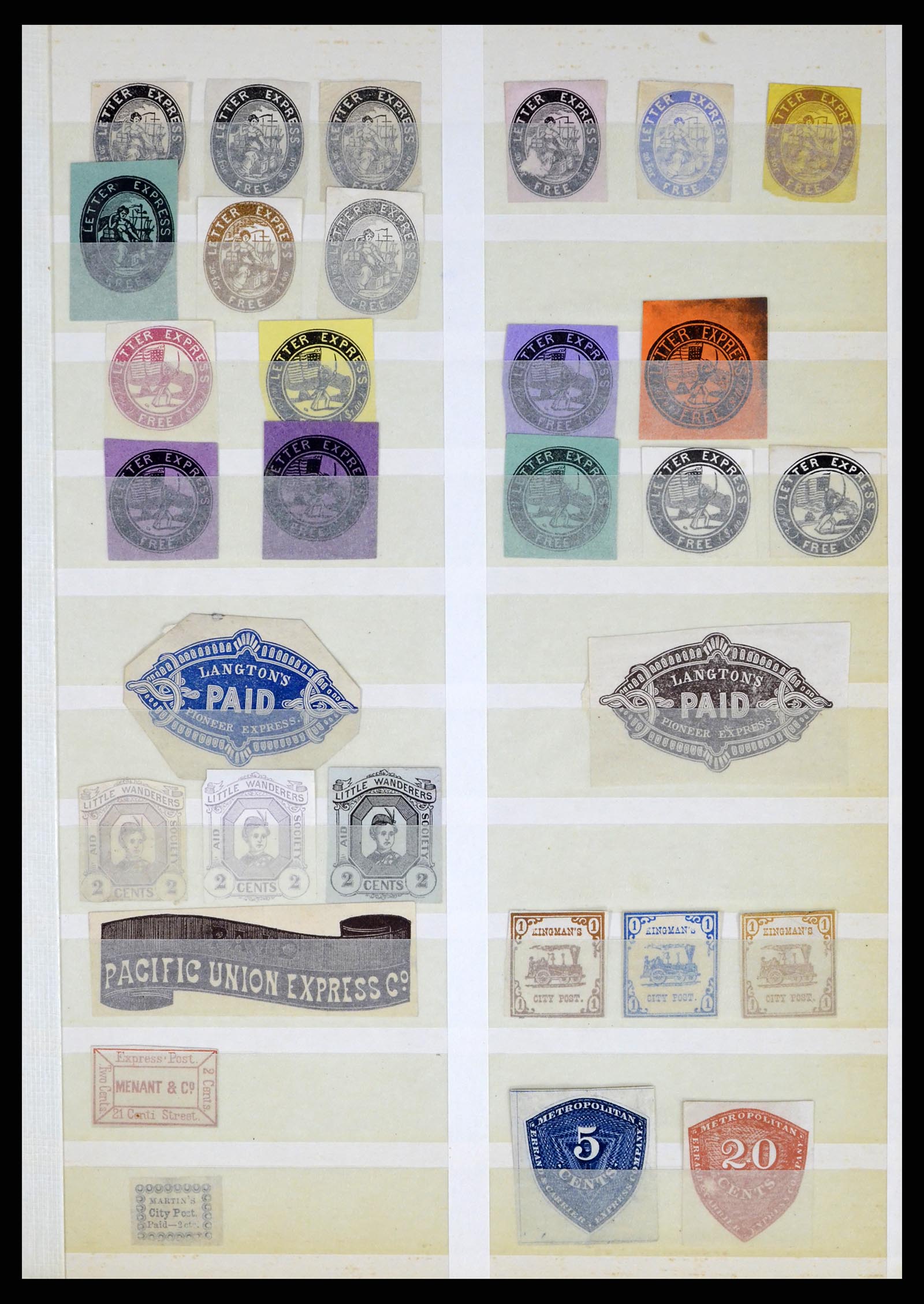 35520 031 - Postzegelverzameling 35520 USA local/carrier stamps 1851-1883.