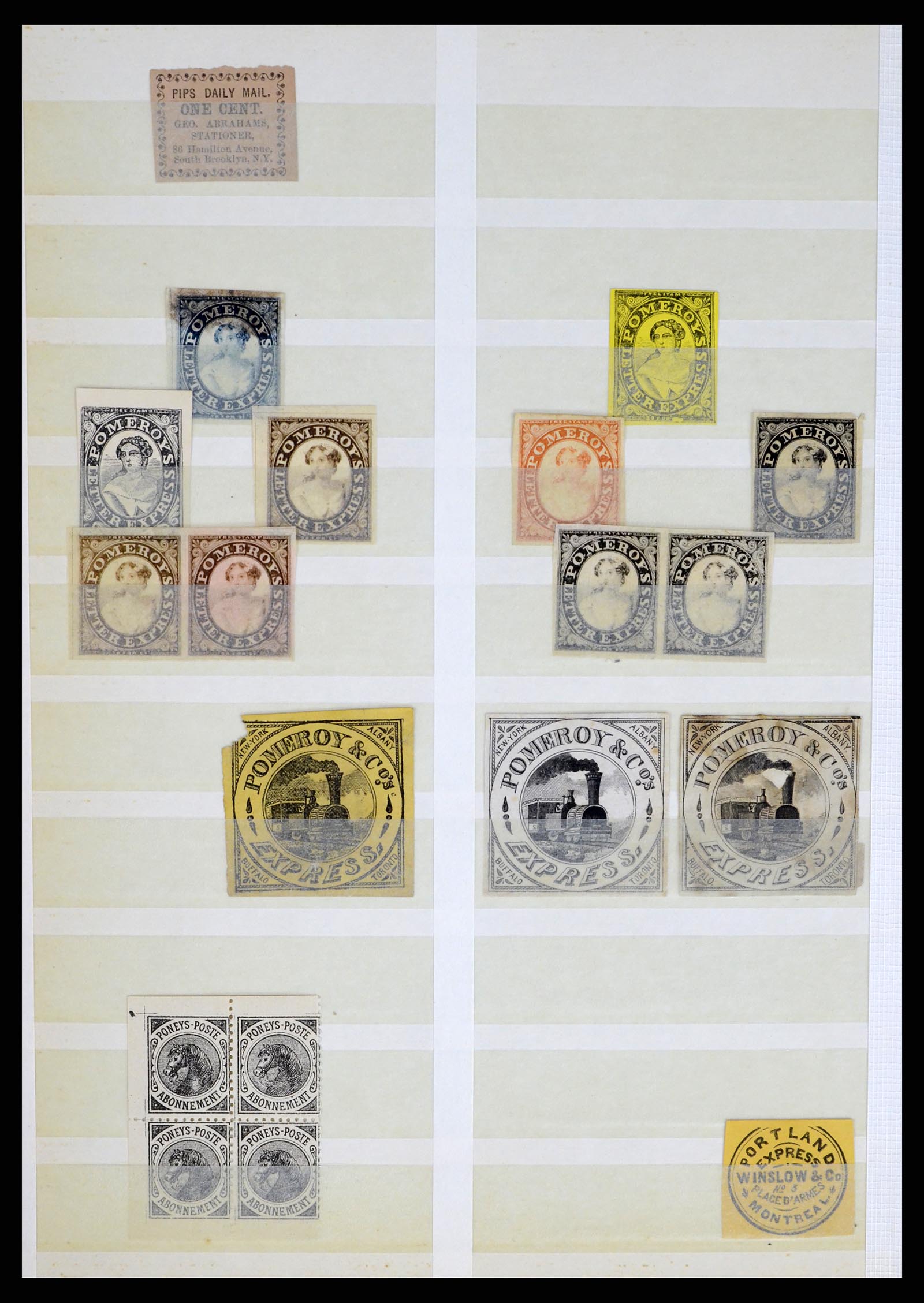 35520 036 - Postzegelverzameling 35520 USA local/carrier stamps 1851-1883.