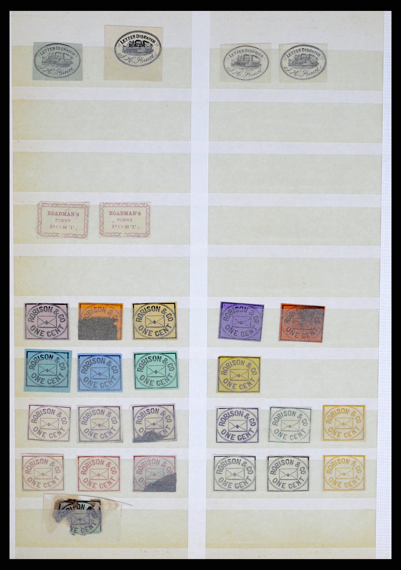 35520 038 - Postzegelverzameling 35520 USA local/carrier stamps 1851-1883.