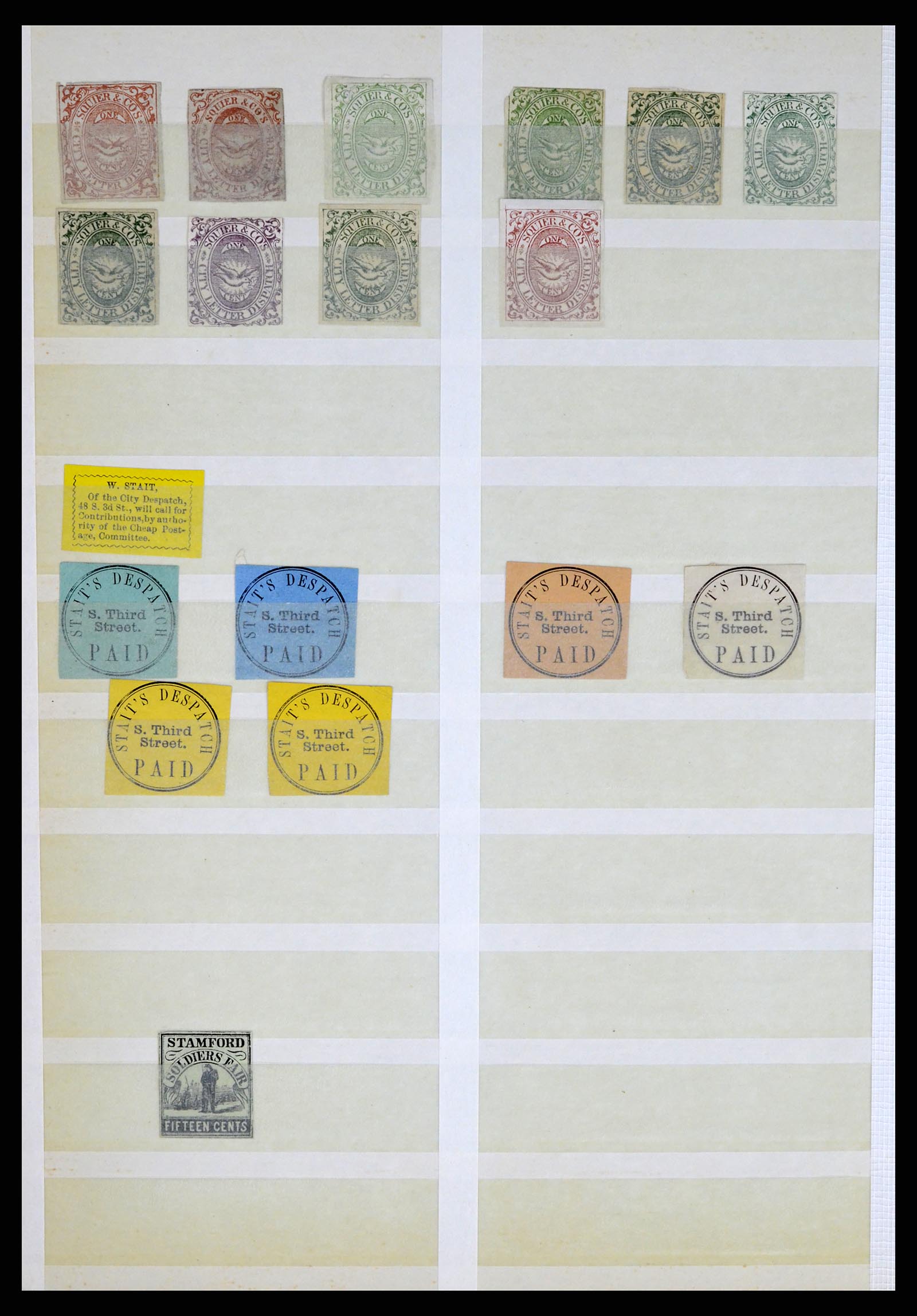 35520 040 - Postzegelverzameling 35520 USA local/carrier stamps 1851-1883.