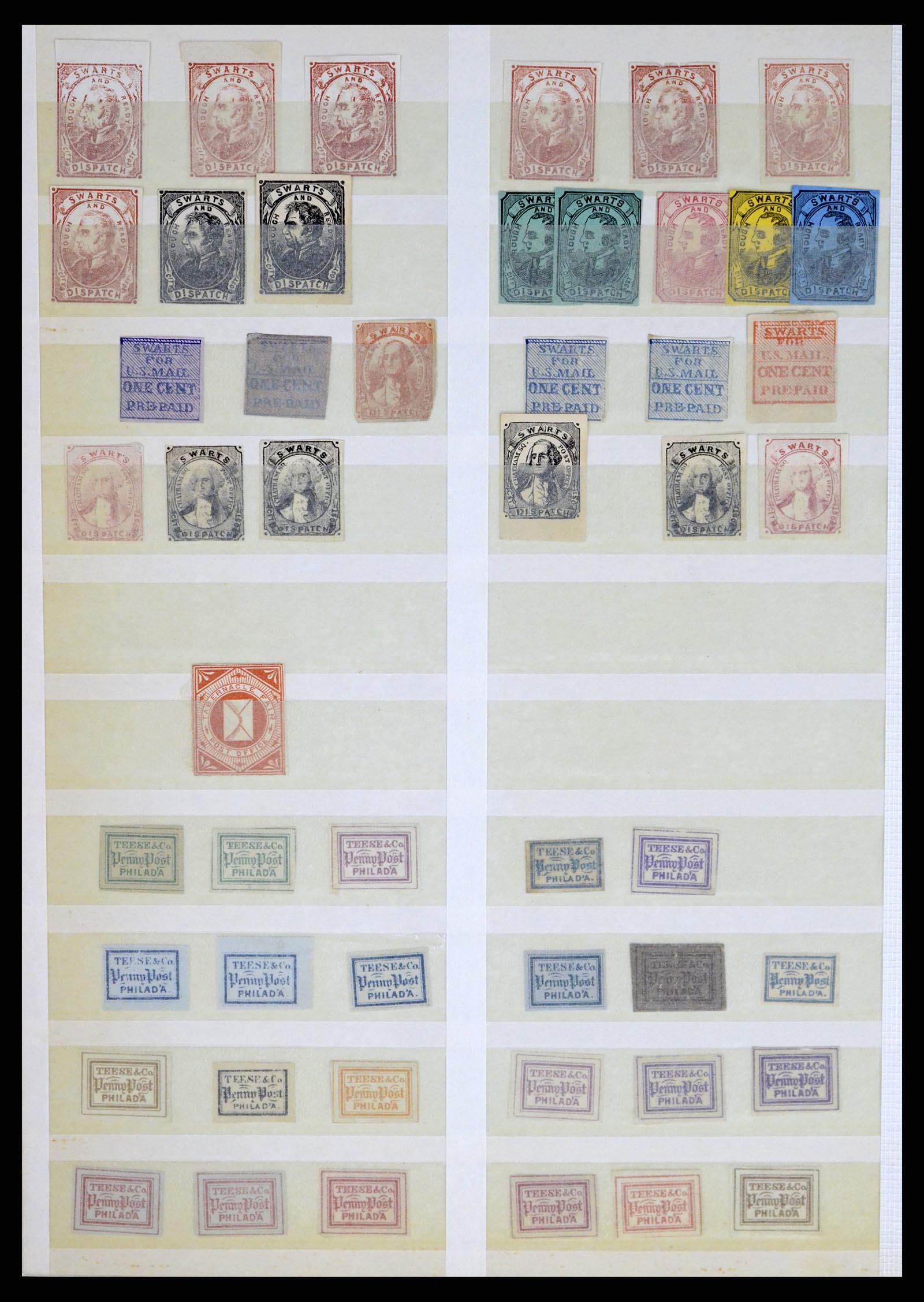 35520 042 - Postzegelverzameling 35520 USA local/carrier stamps 1851-1883.