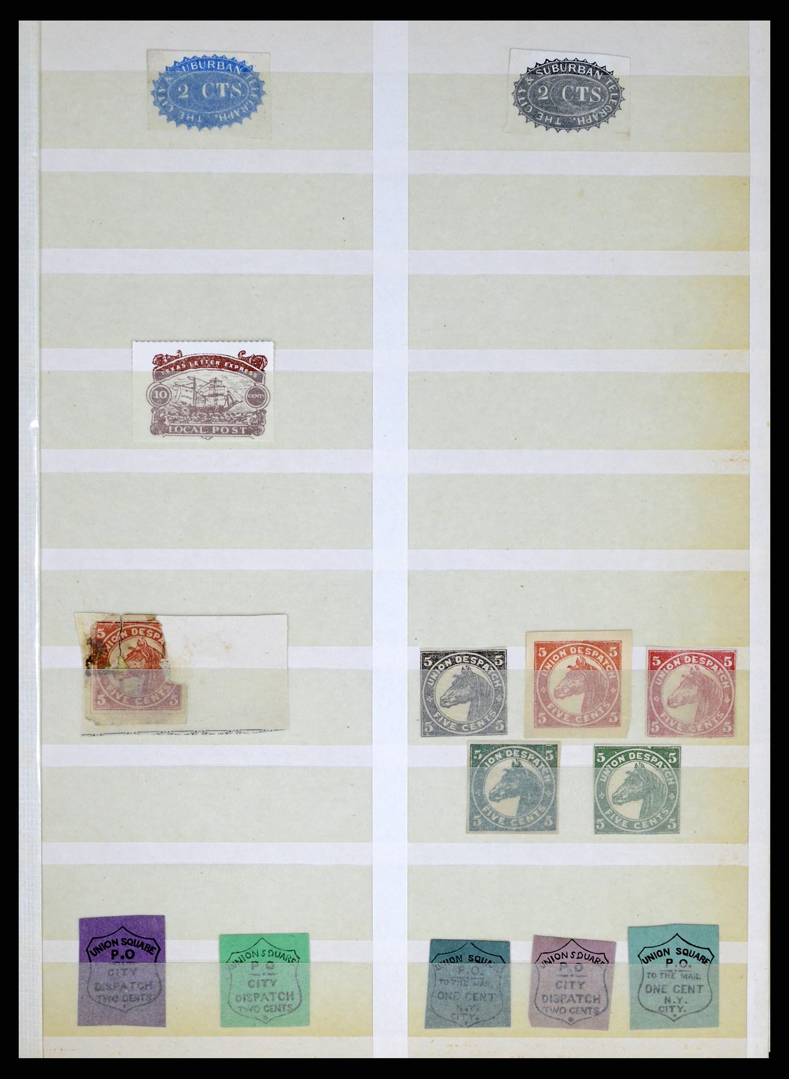 35520 043 - Postzegelverzameling 35520 USA local/carrier stamps 1851-1883.