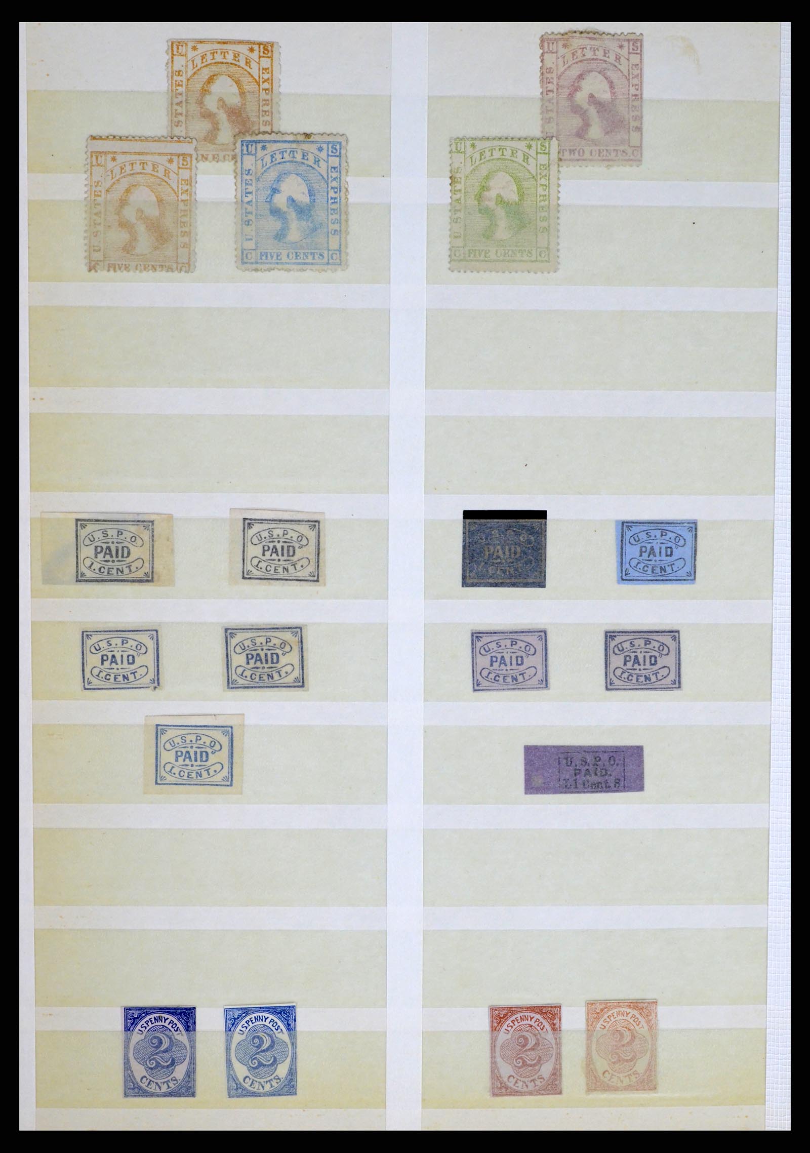 35520 044 - Postzegelverzameling 35520 USA local/carrier stamps 1851-1883.