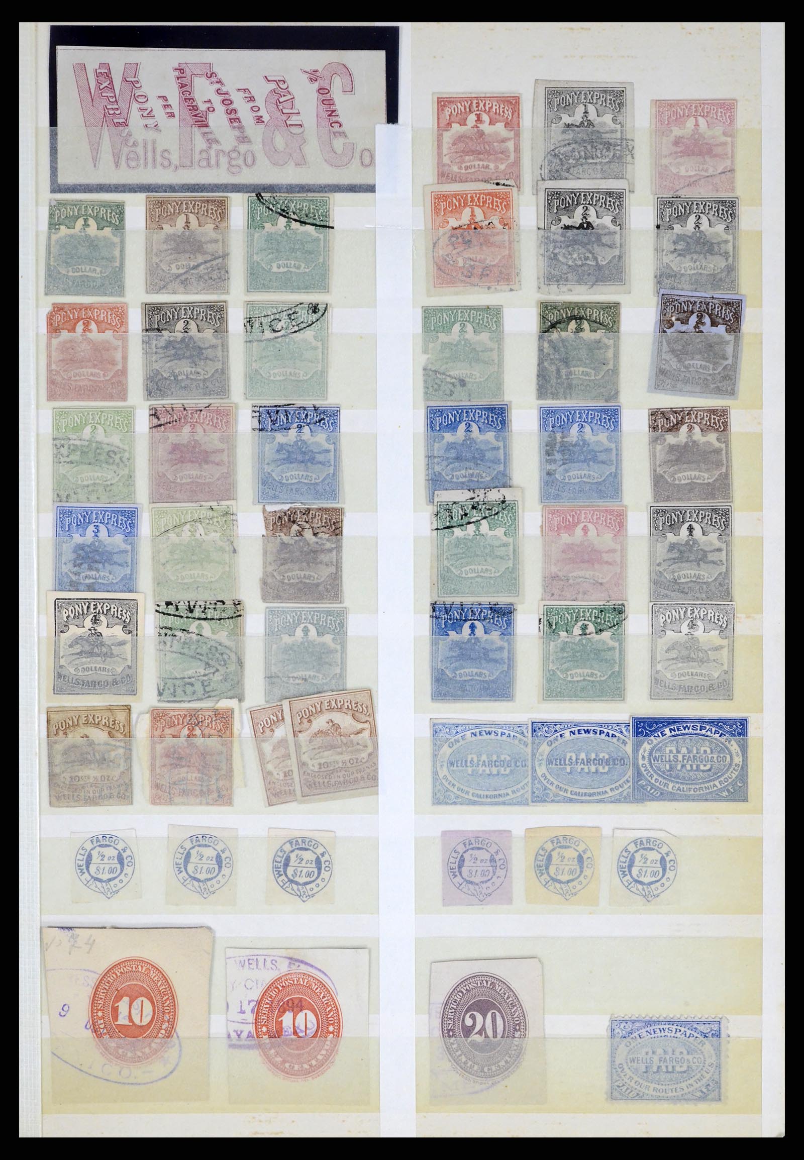 35520 047 - Postzegelverzameling 35520 USA local/carrier stamps 1851-1883.