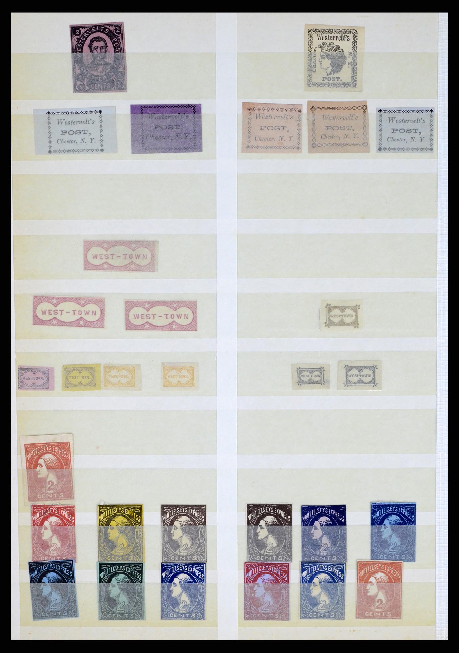 35520 048 - Postzegelverzameling 35520 USA local/carrier stamps 1851-1883.