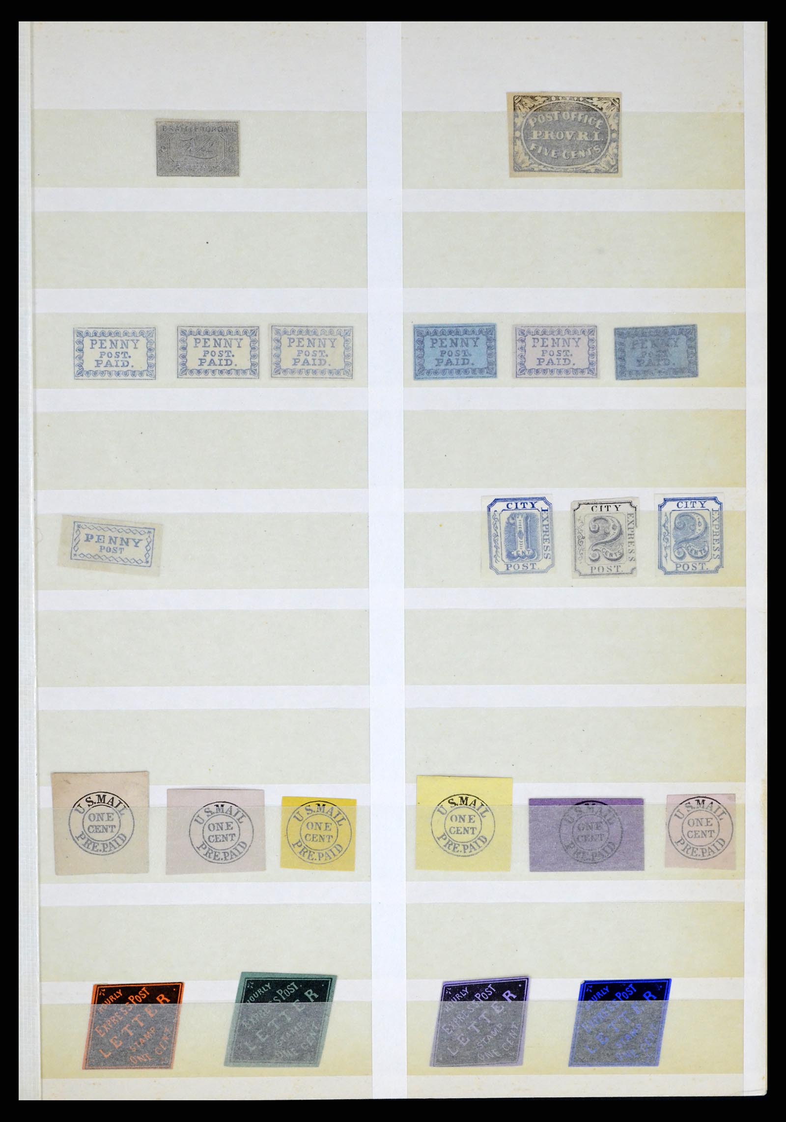 35520 050 - Postzegelverzameling 35520 USA local/carrier stamps 1851-1883.