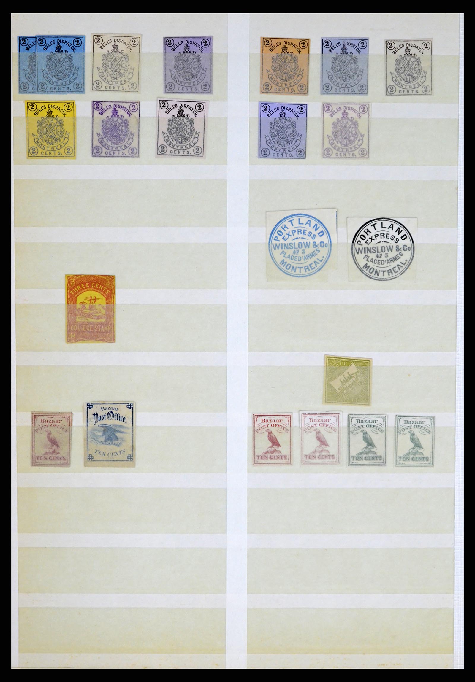 35520 053 - Postzegelverzameling 35520 USA local/carrier stamps 1851-1883.