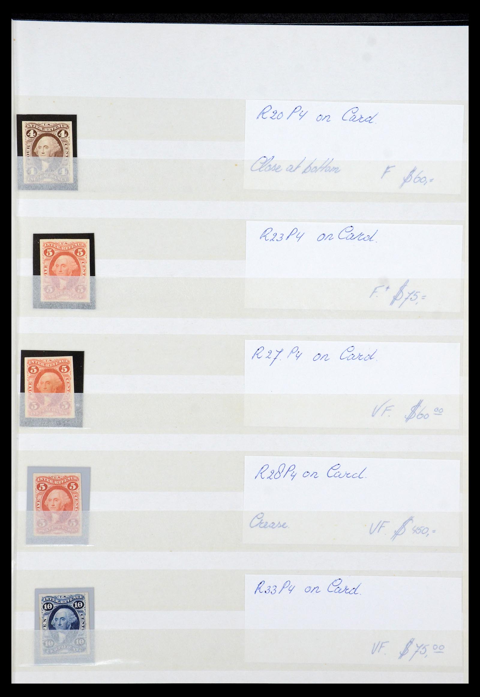 35521 003 - Postzegelverzameling 35521 USA fiscaal proeven 1862-1872.