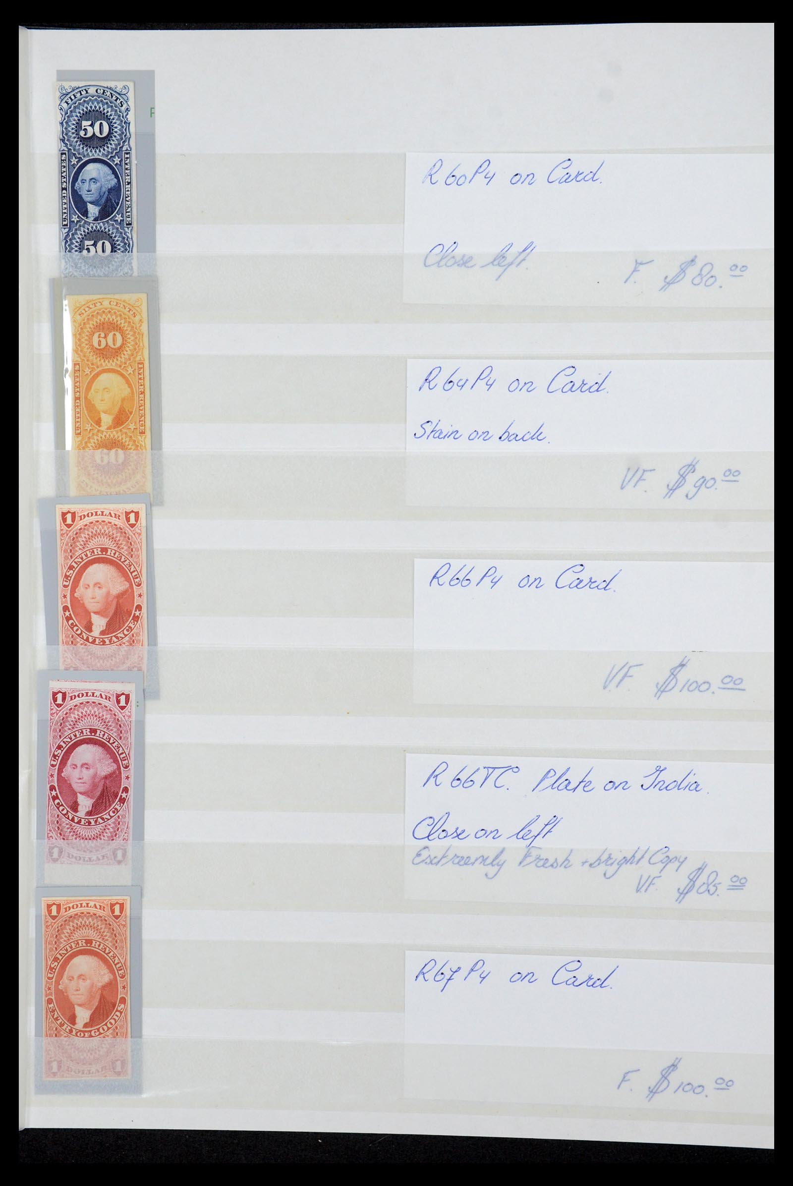 35521 007 - Postzegelverzameling 35521 USA fiscaal proeven 1862-1872.