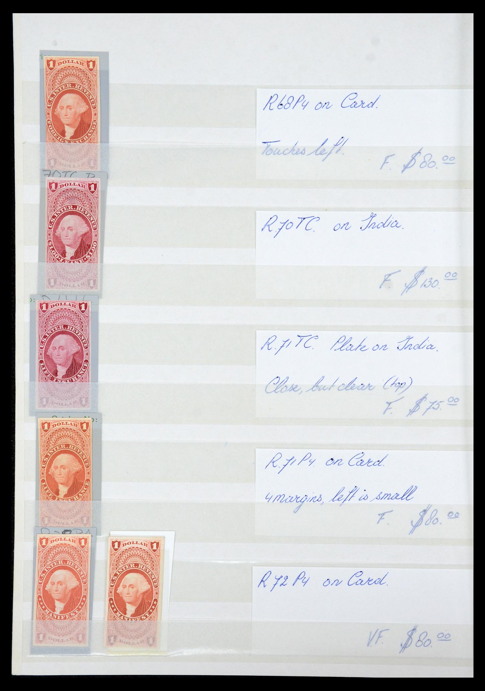 35521 008 - Stamp Collection 35521 USA fiscal proofs 1862-1872.