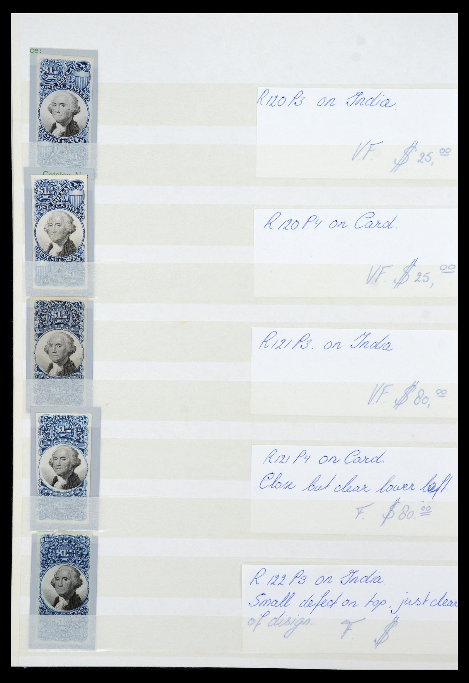35521 014 - Postzegelverzameling 35521 USA fiscaal proeven 1862-1872.