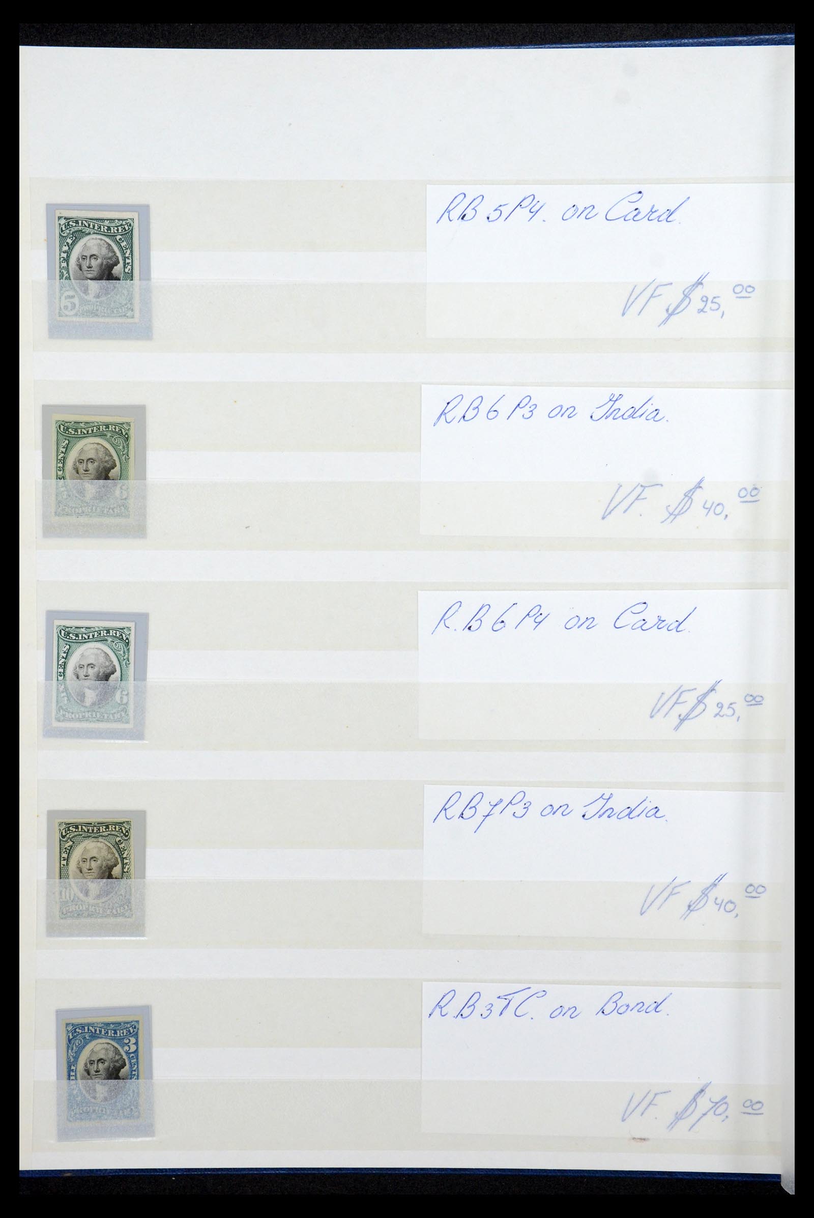 35521 018 - Postzegelverzameling 35521 USA fiscaal proeven 1862-1872.