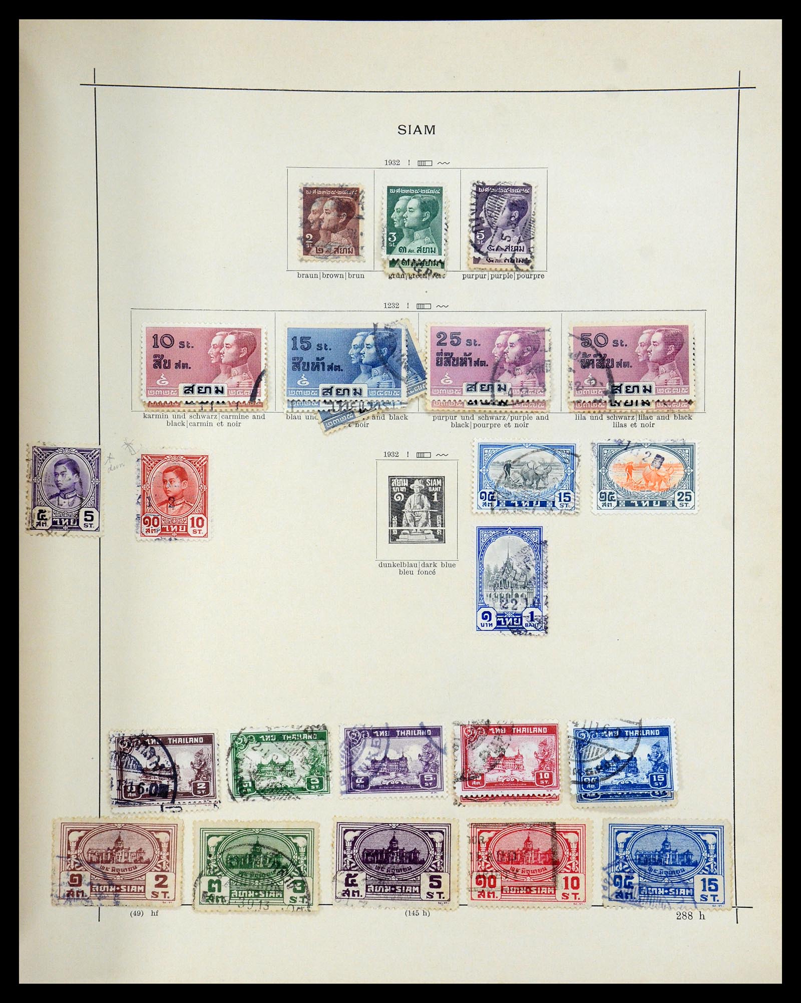 35527 010 - Postzegelverzameling 35527 Thailand 1883-1941.