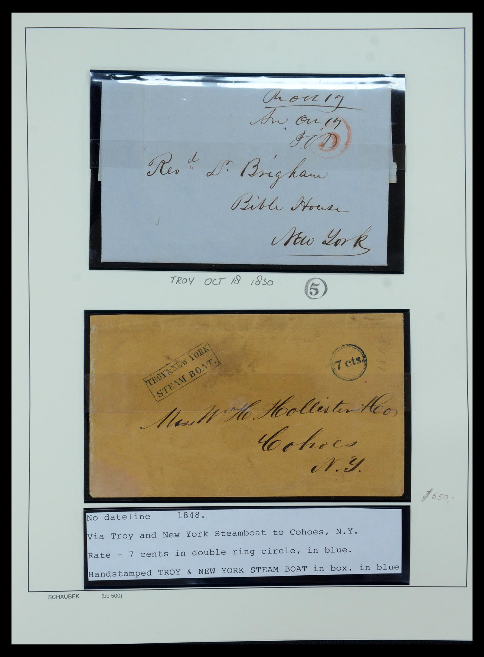 35528 001 - Postzegelverzameling 35528 USA brieven 1804-1859.