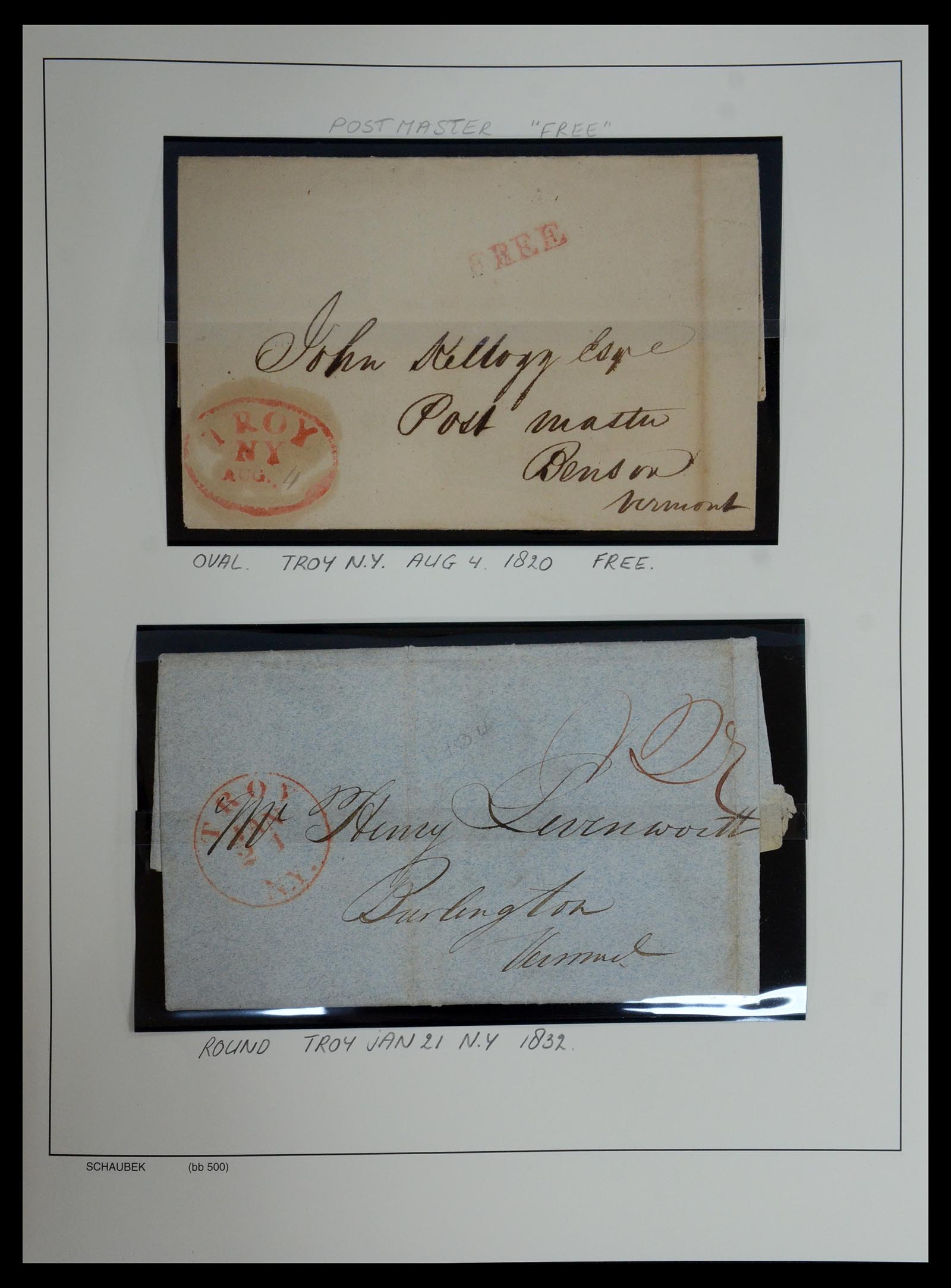 35528 004 - Postzegelverzameling 35528 USA brieven 1804-1859.