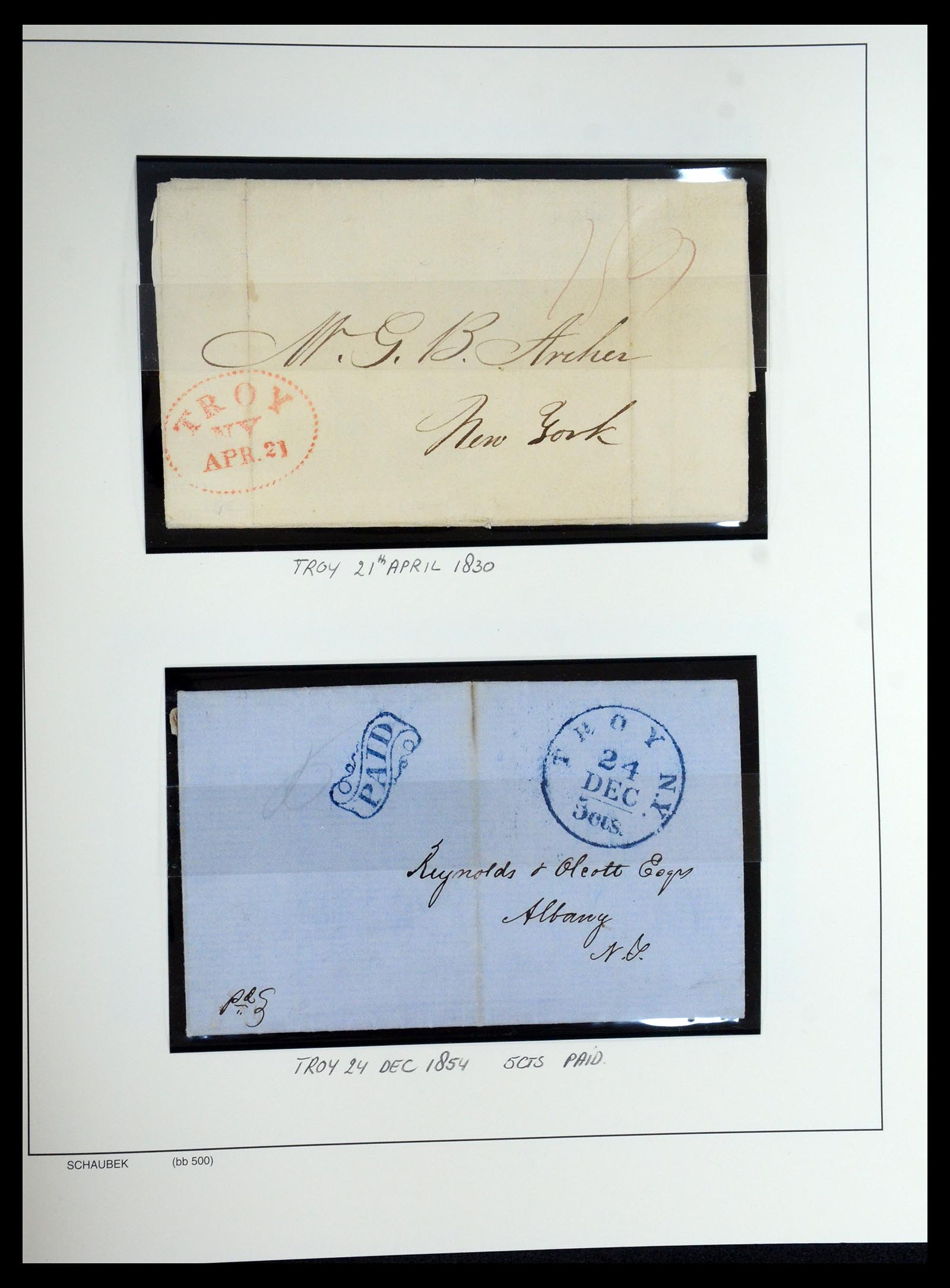 35528 006 - Postzegelverzameling 35528 USA brieven 1804-1859.