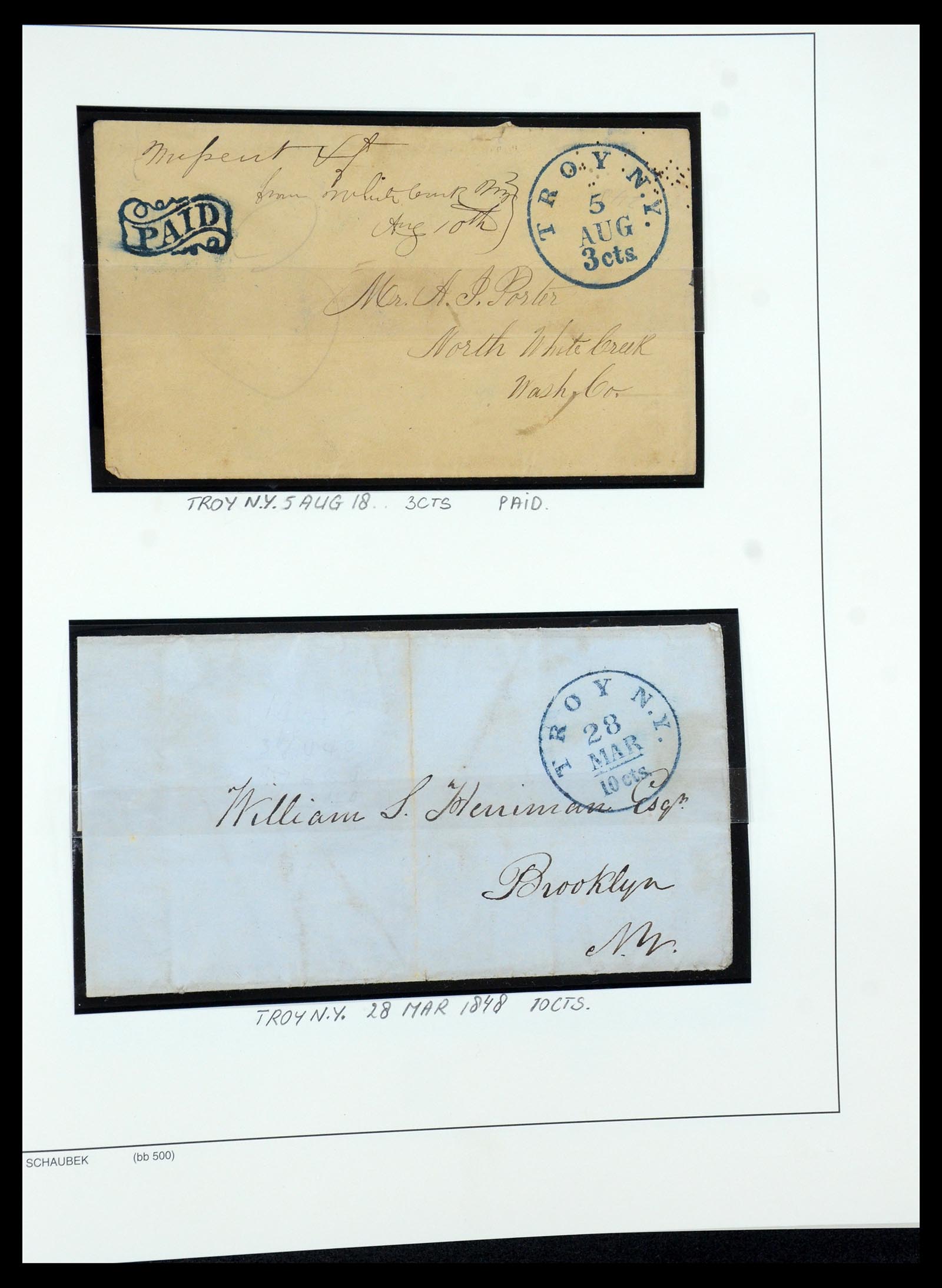 35528 007 - Postzegelverzameling 35528 USA brieven 1804-1859.