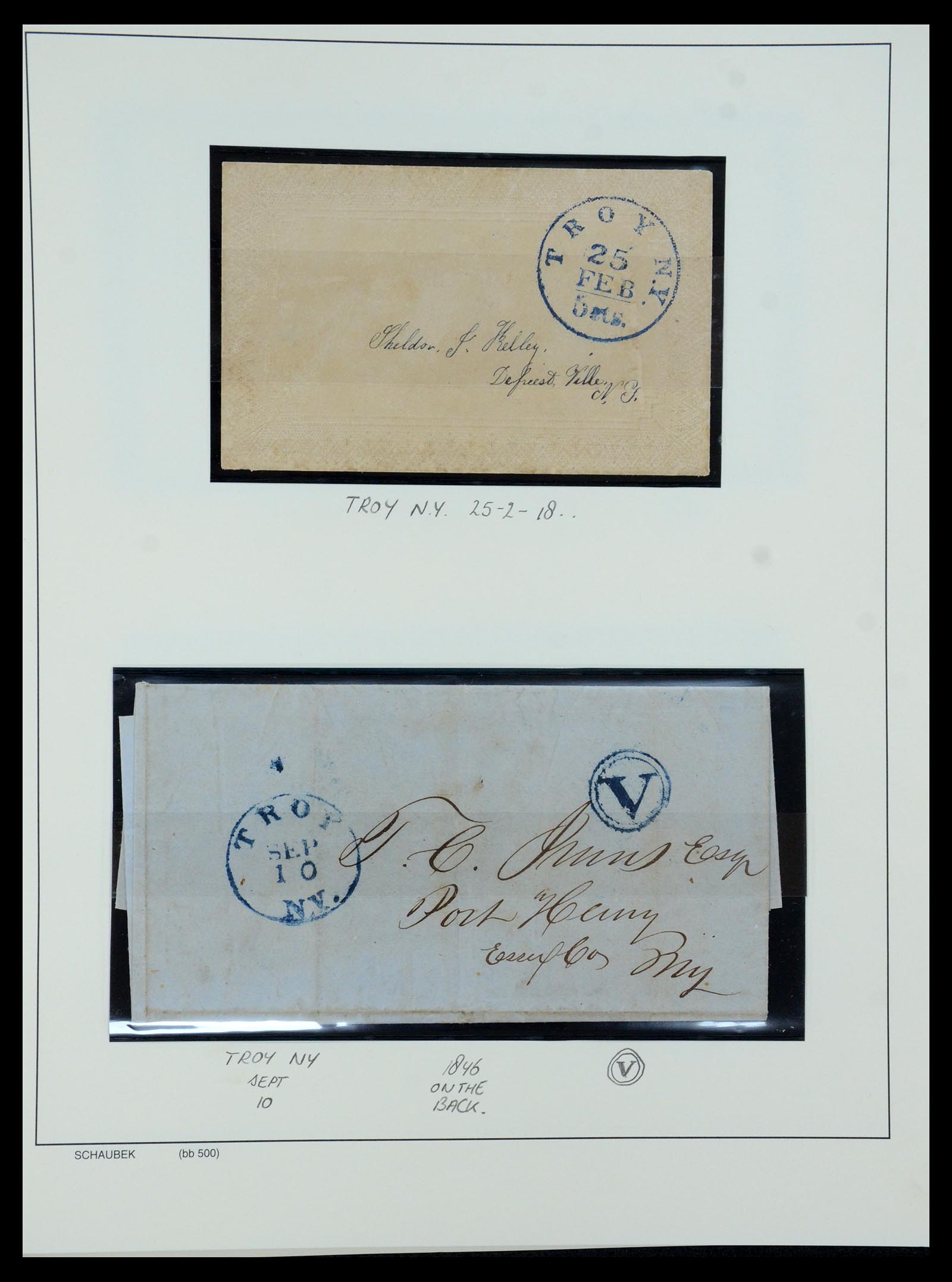 35528 008 - Postzegelverzameling 35528 USA brieven 1804-1859.