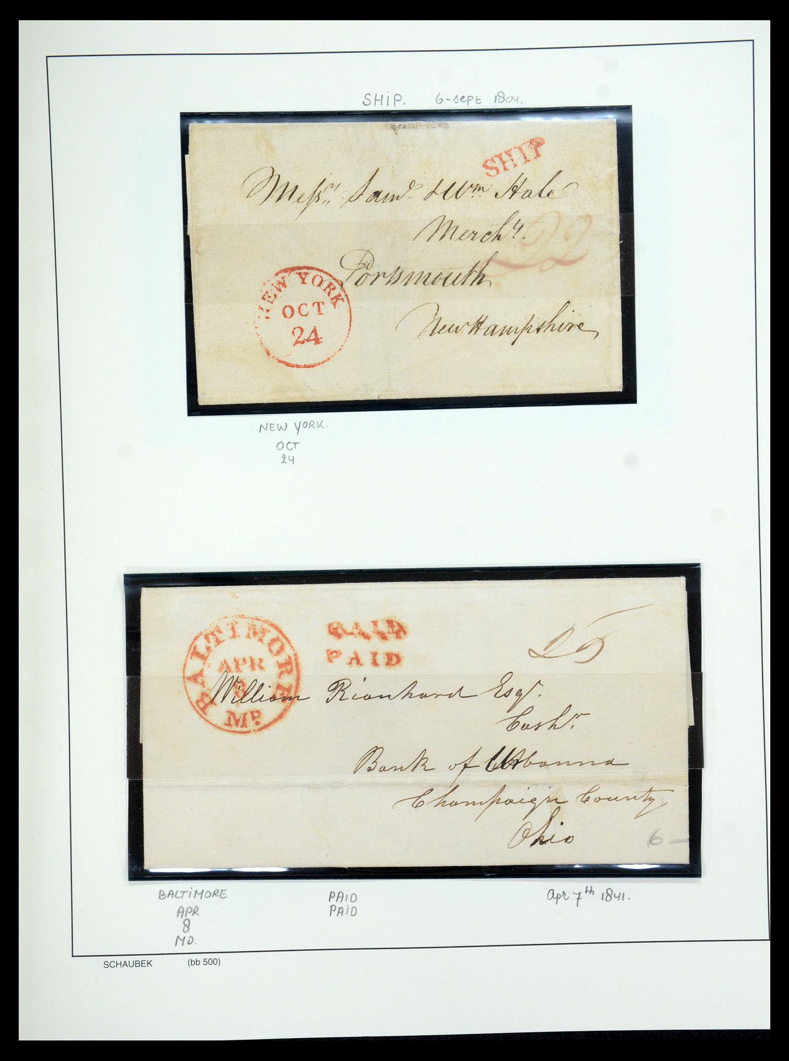 35528 010 - Postzegelverzameling 35528 USA brieven 1804-1859.