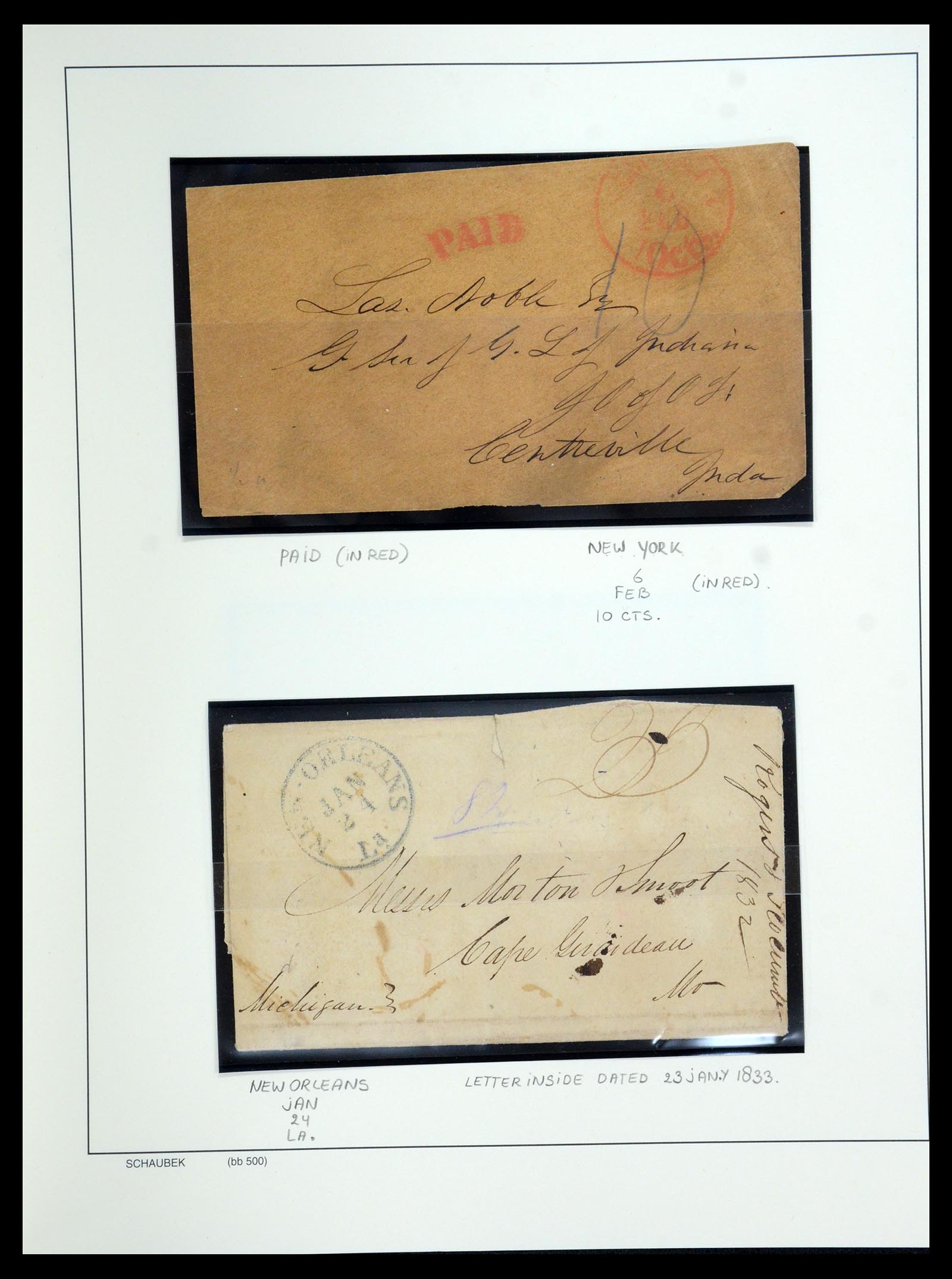 35528 011 - Stamp Collection 35528 USA covers 1804-1859.