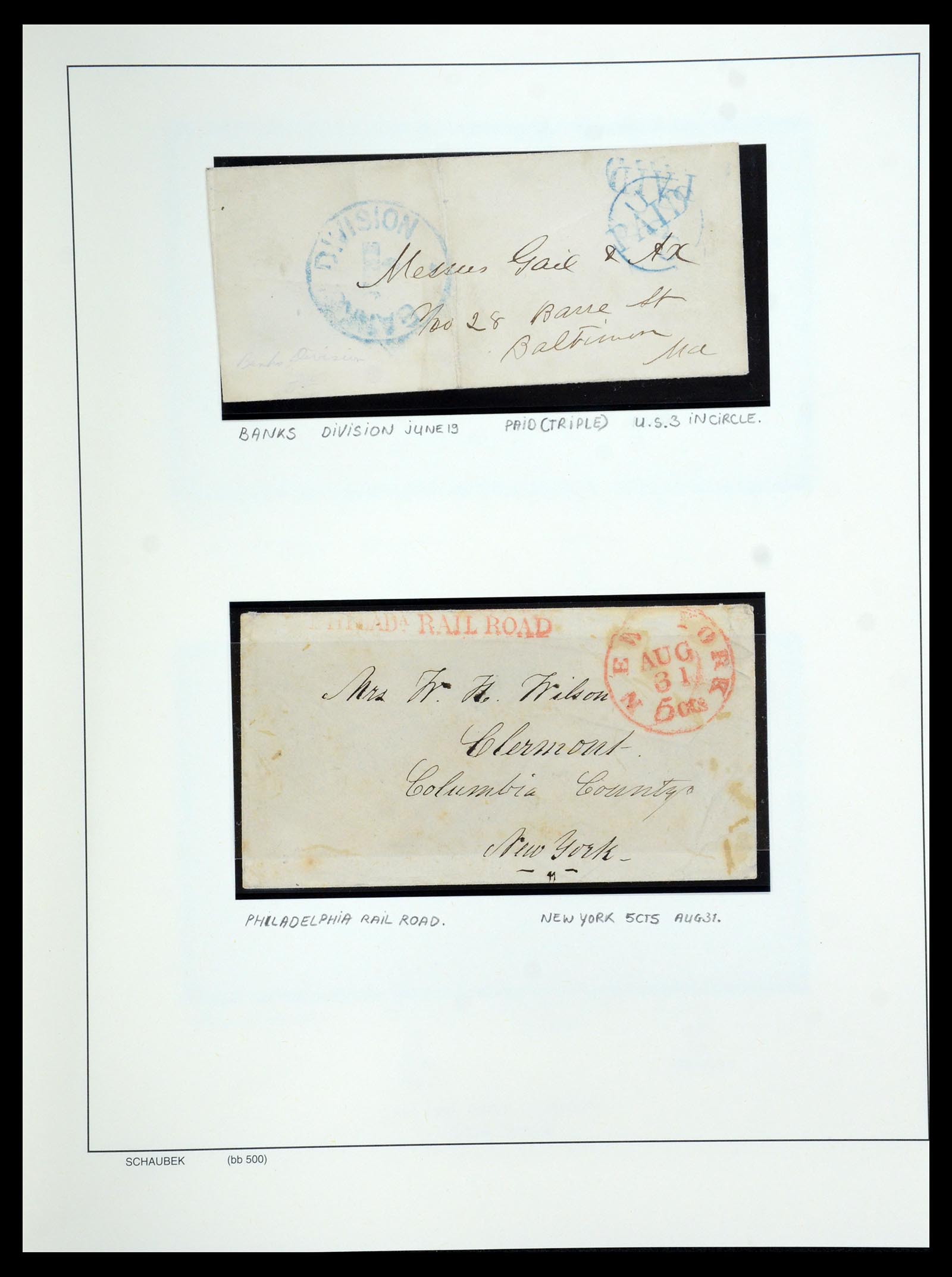 35528 012 - Postzegelverzameling 35528 USA brieven 1804-1859.