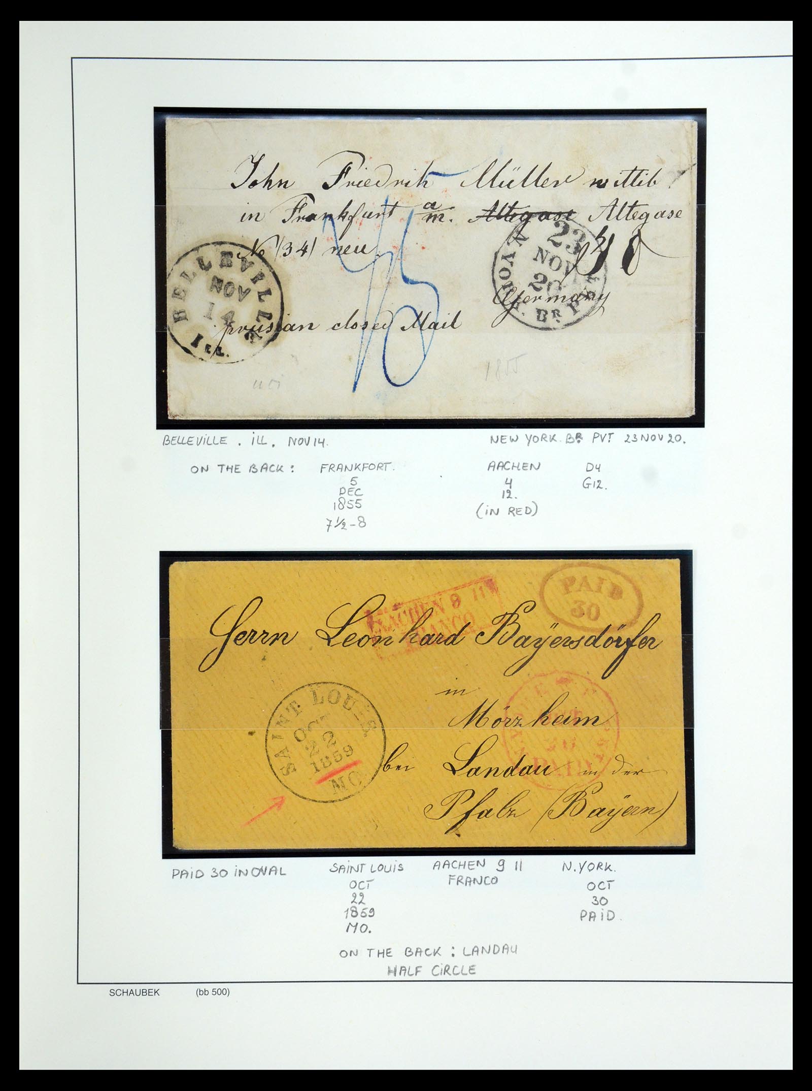 35528 013 - Stamp Collection 35528 USA covers 1804-1859.