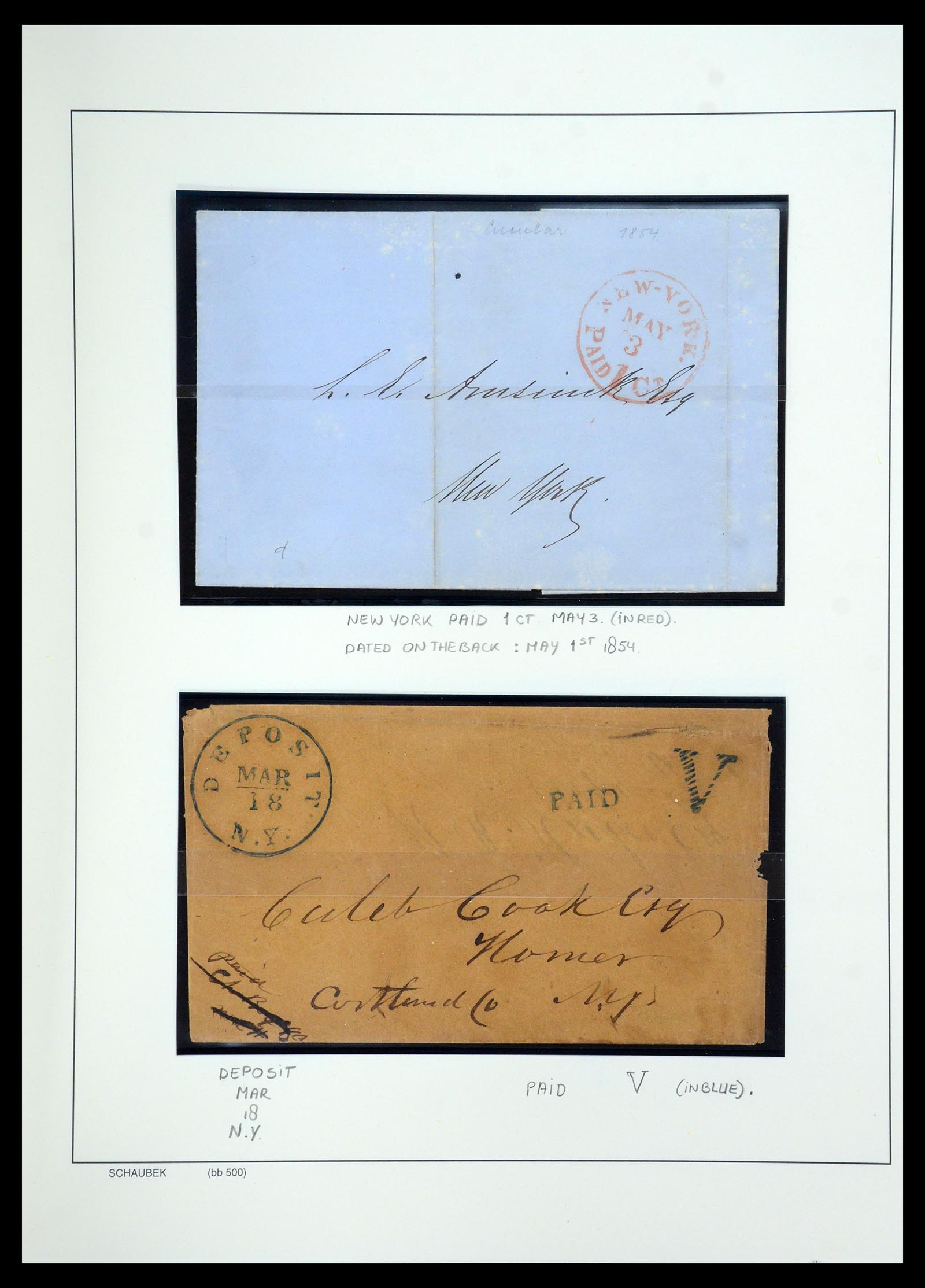 35528 014 - Stamp Collection 35528 USA covers 1804-1859.